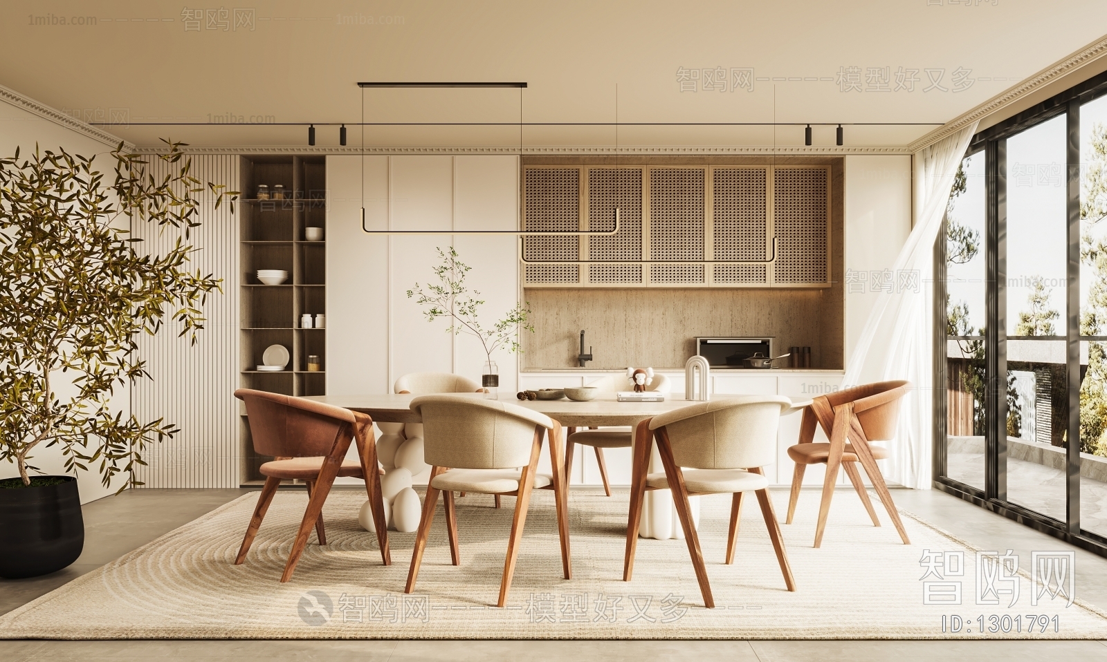 Wabi-sabi Style Dining Room