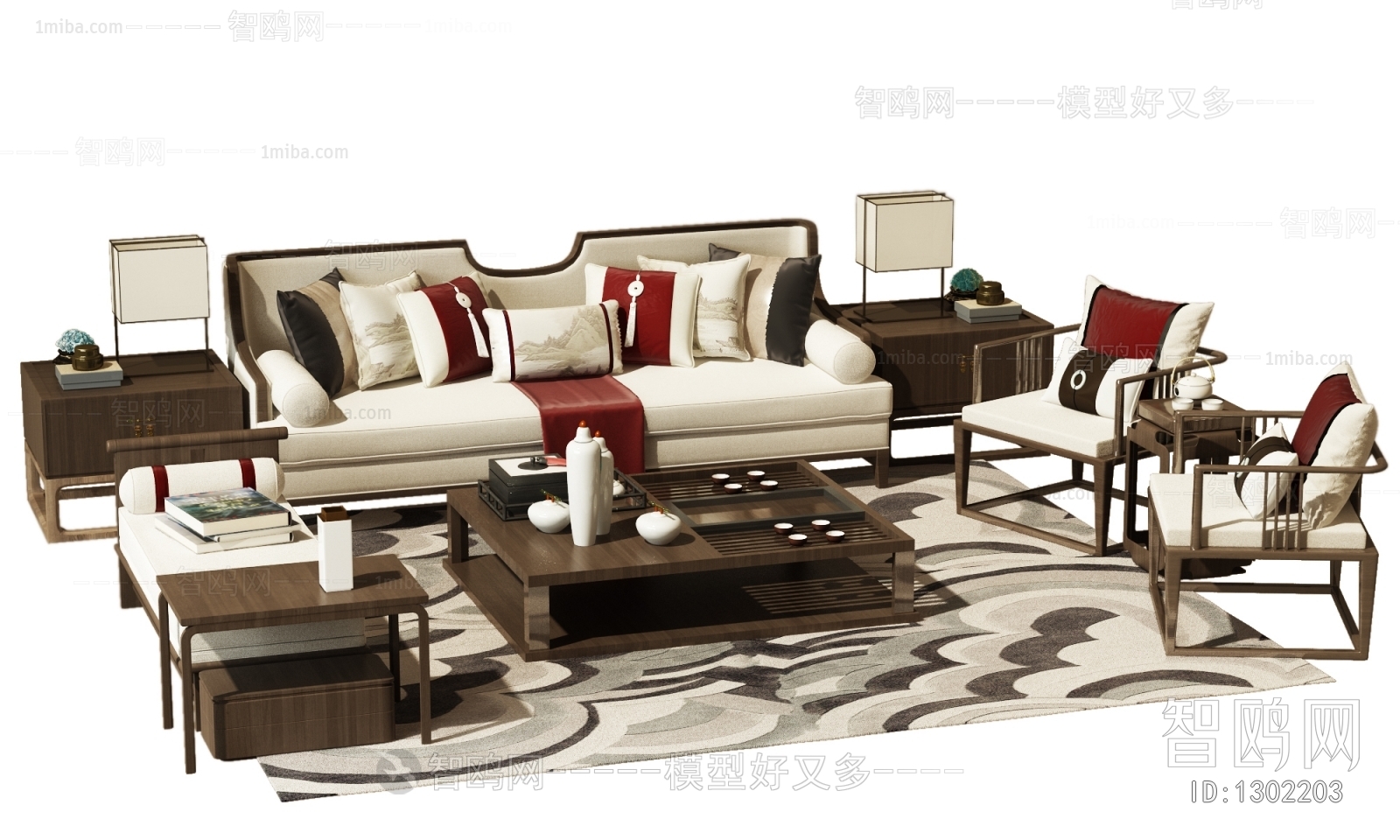 New Chinese Style Sofa Combination