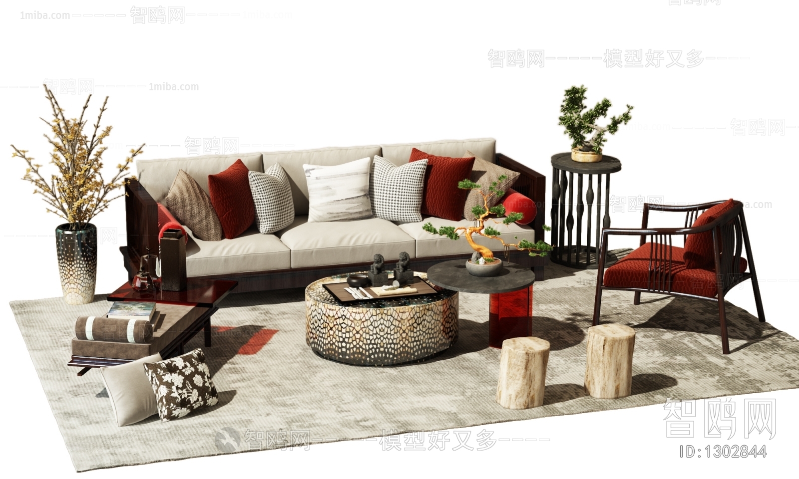 New Chinese Style Sofa Combination