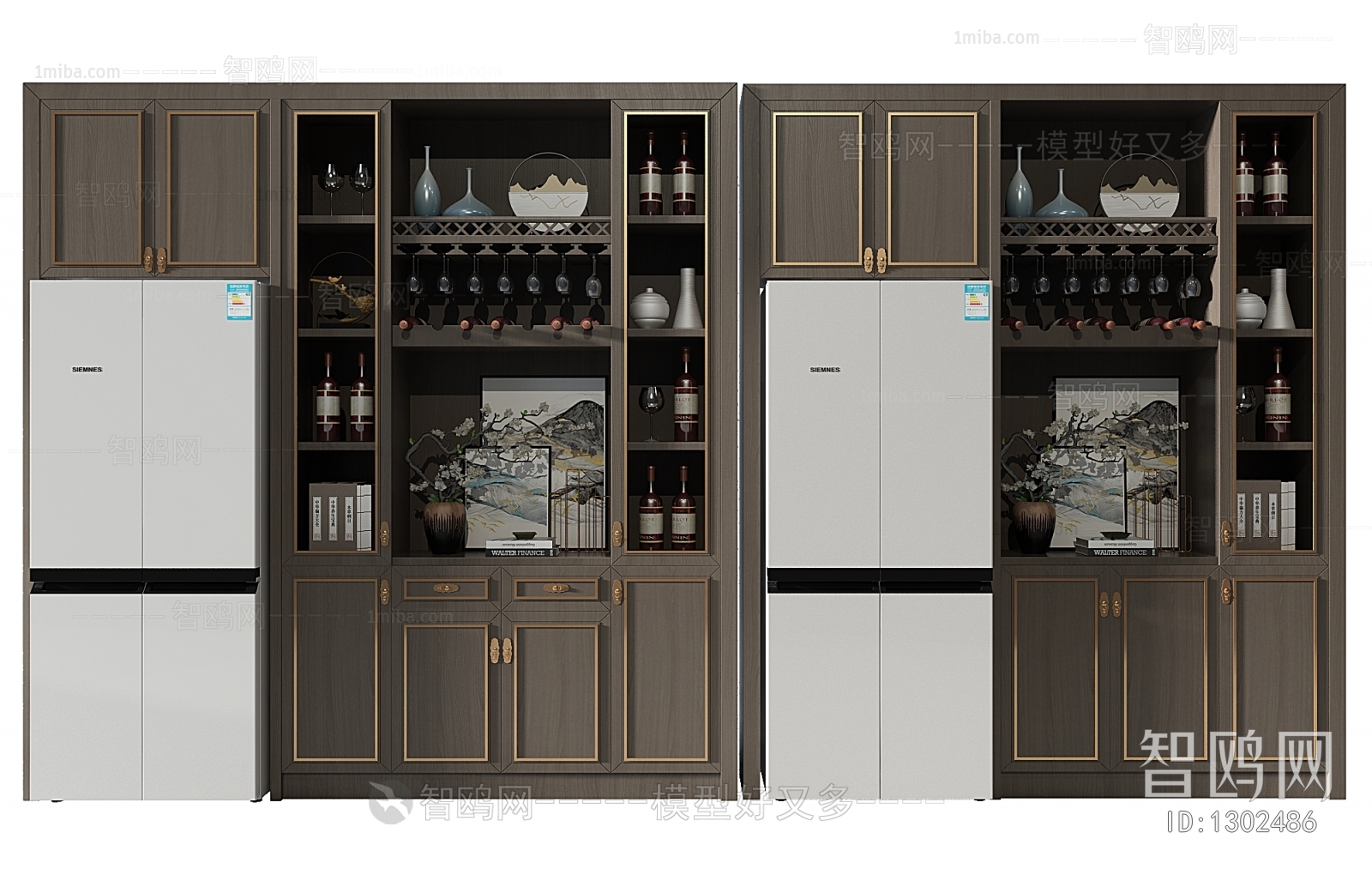 New Chinese Style Wine Cabinet