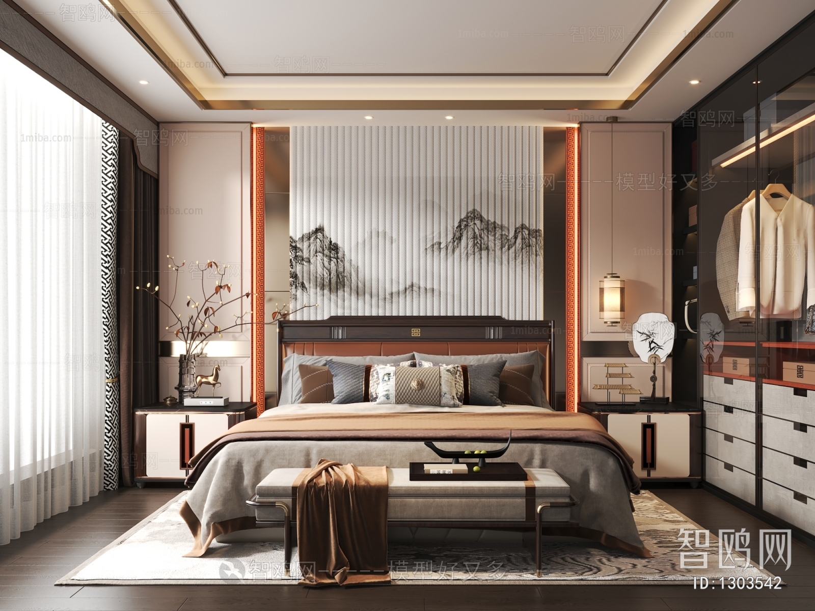 New Chinese Style Bedroom