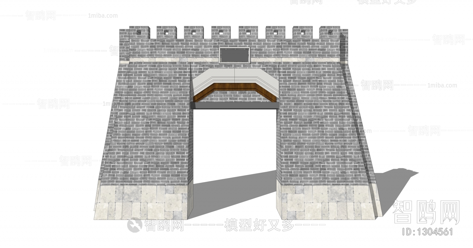 中式城门城墙 入口大门