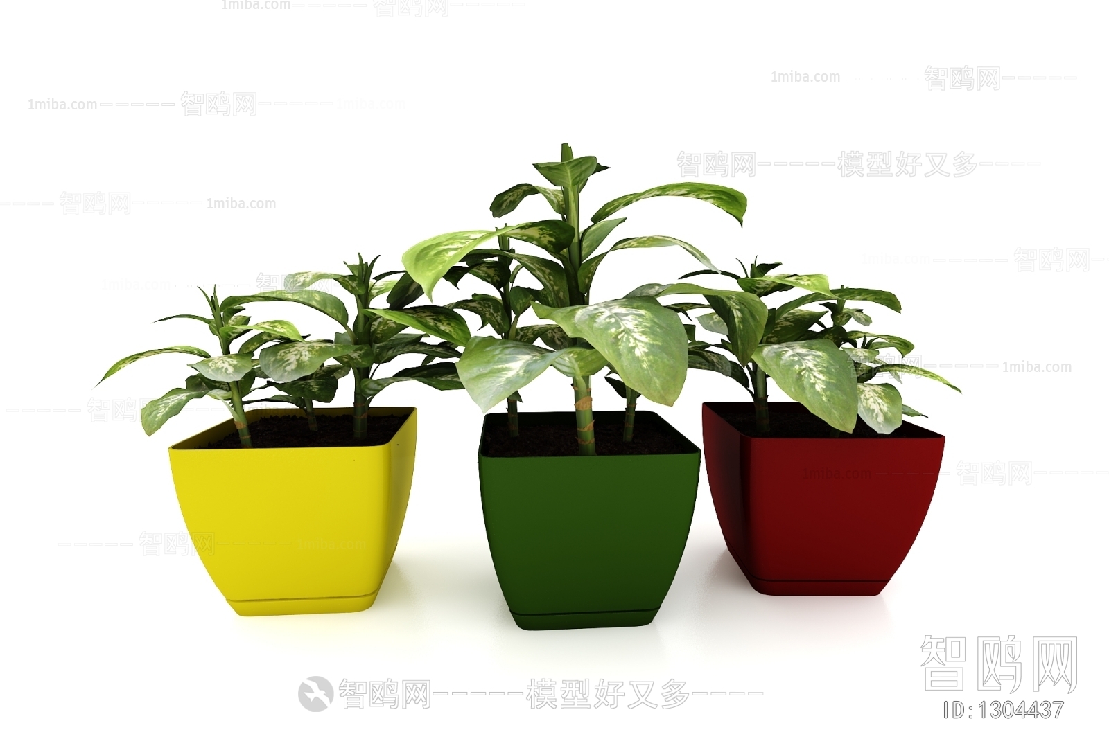 Modern Potted Green Plant