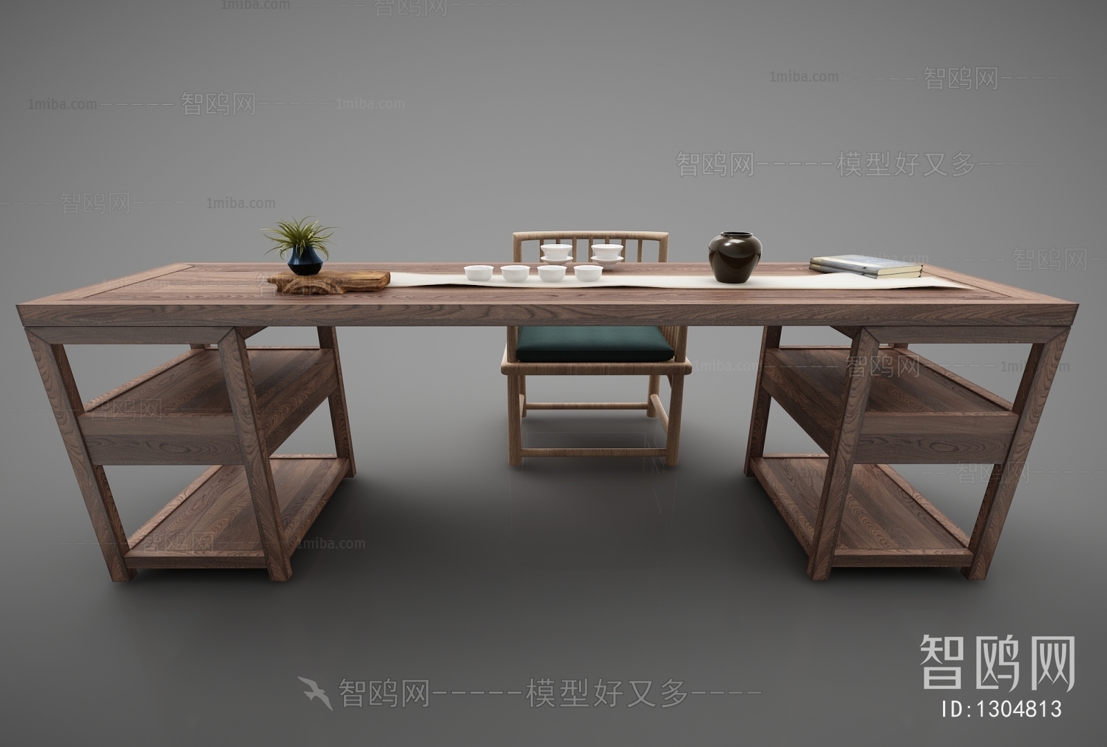 New Chinese Style Computer Desk And Chair