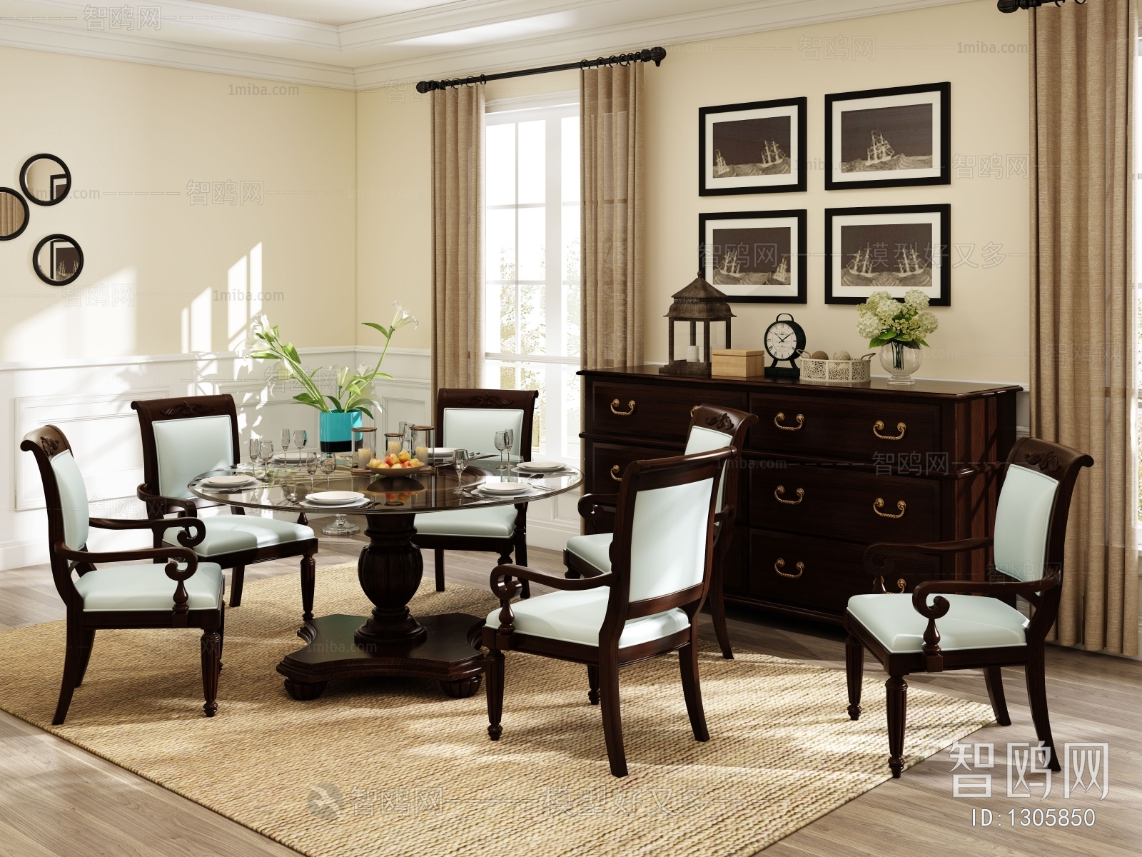 American Style Dining Table And Chairs