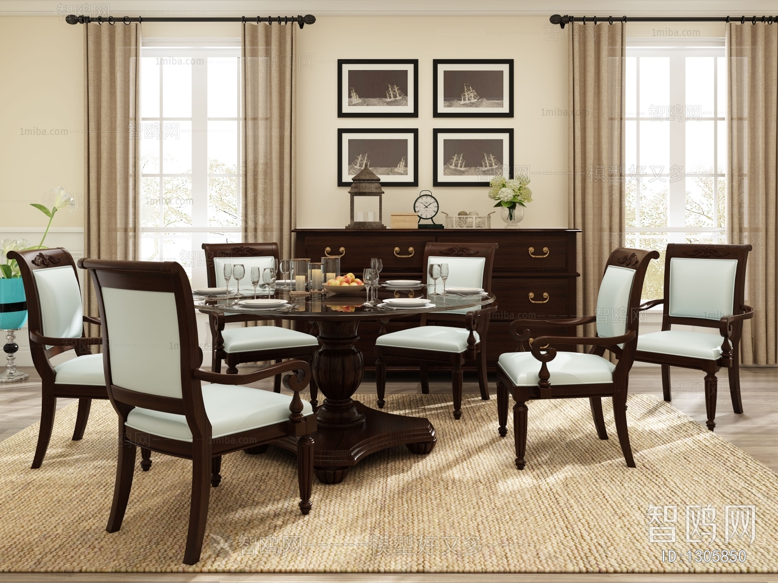 American Style Dining Table And Chairs