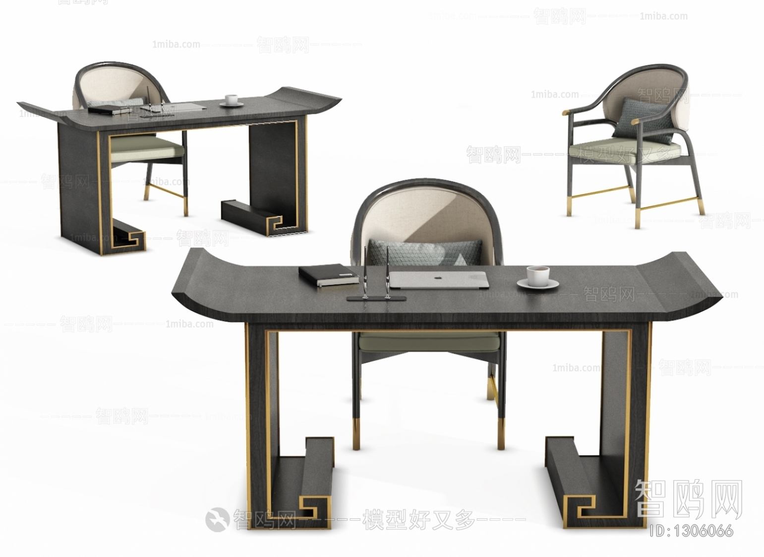 New Chinese Style Computer Desk And Chair