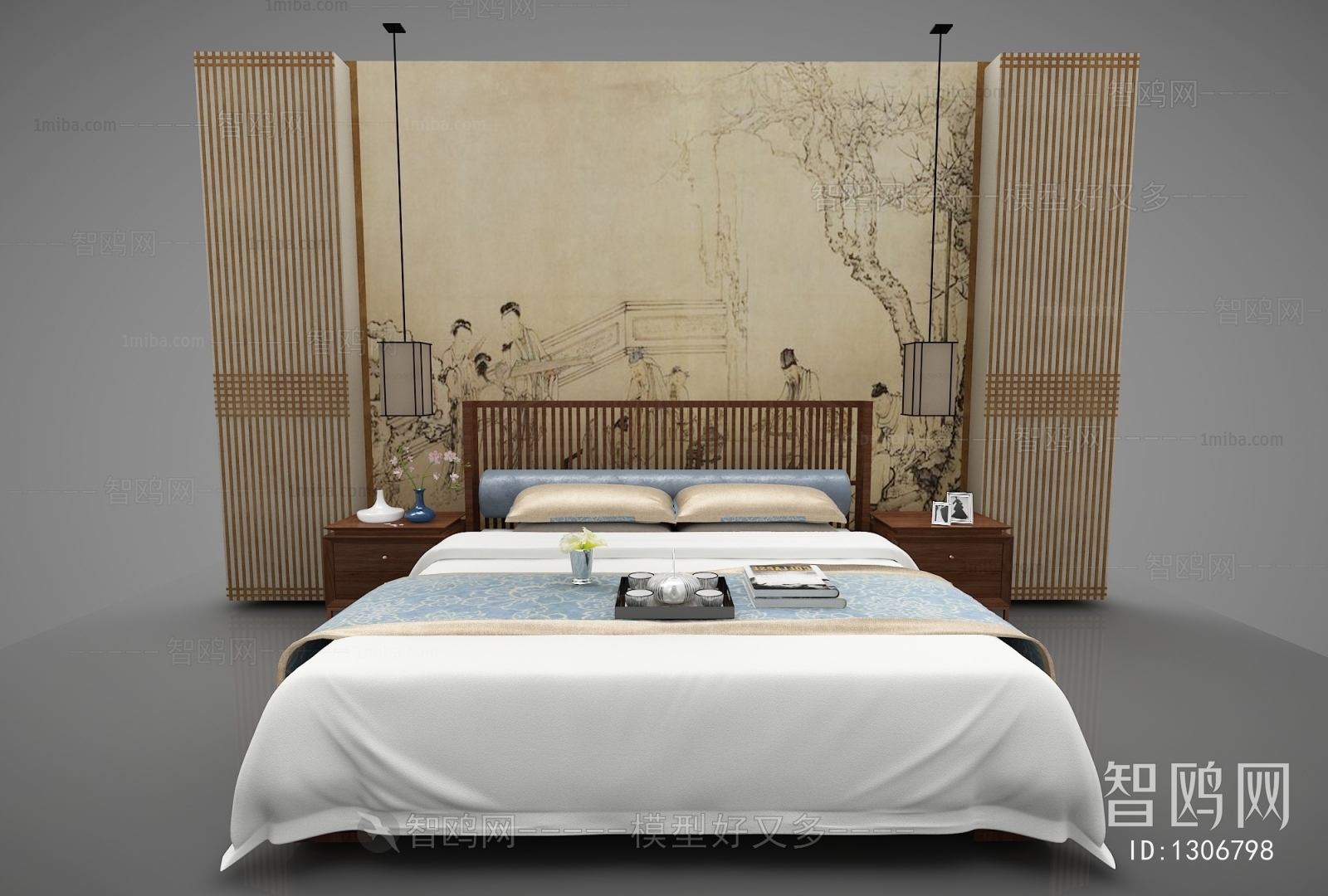 New Chinese Style Double Bed