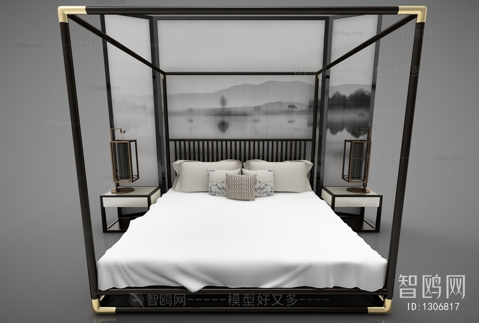 New Chinese Style Double Bed