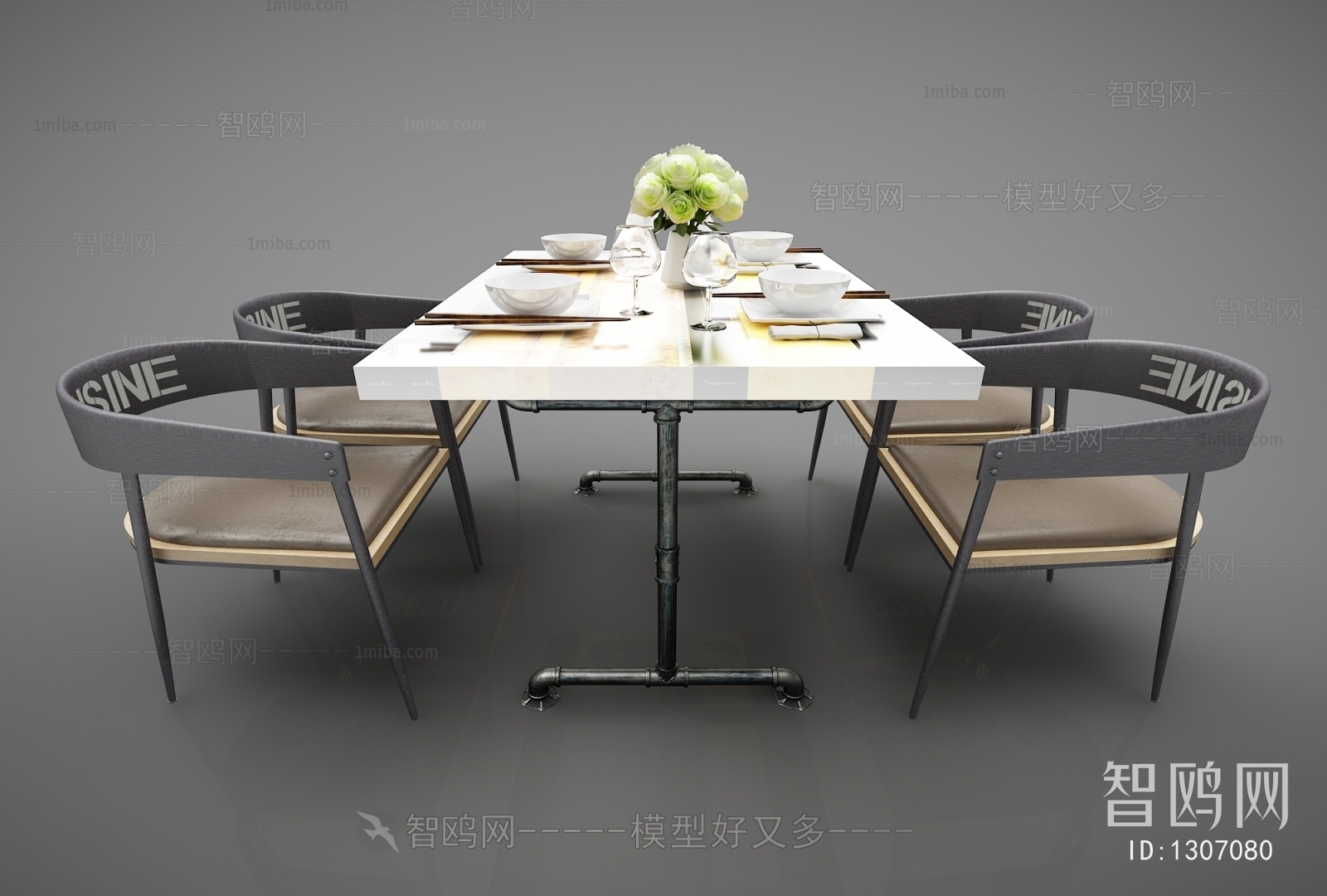 Industrial Style Dining Table And Chairs