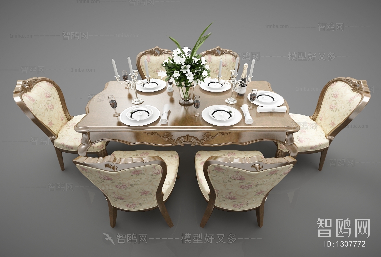 European Style Dining Table And Chairs