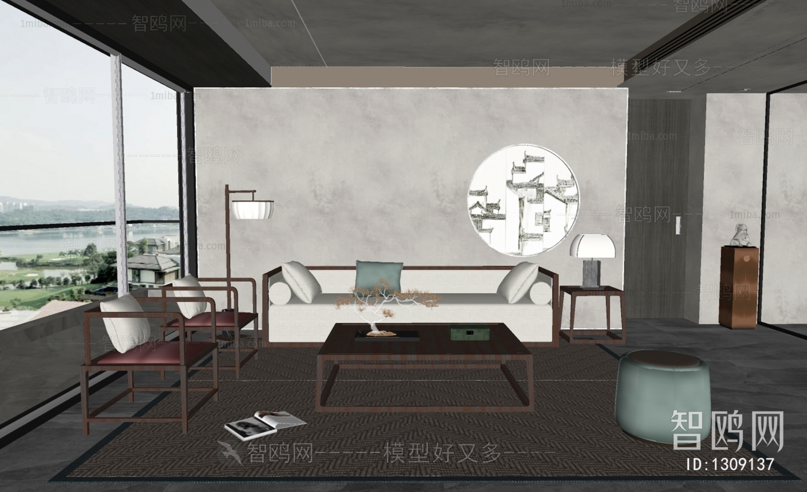 New Chinese Style A Living Room