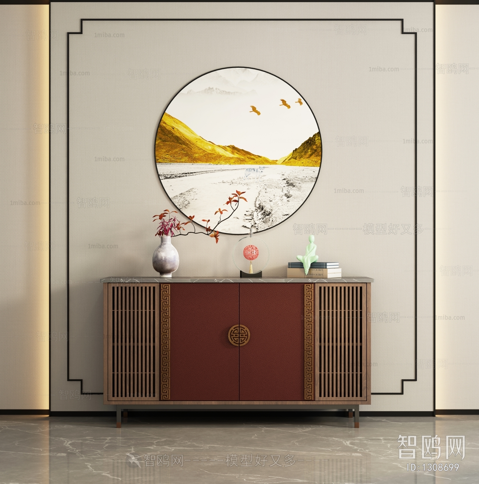 New Chinese Style Entrance Cabinet