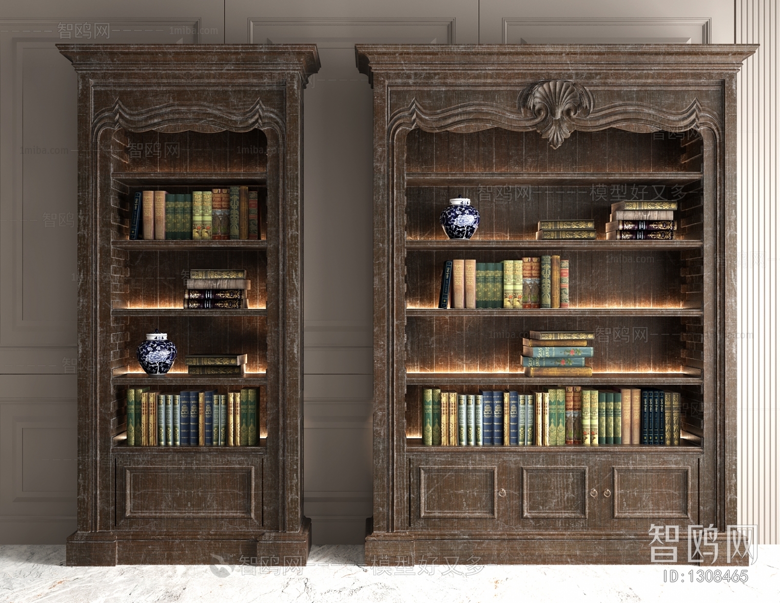 美式复古书柜