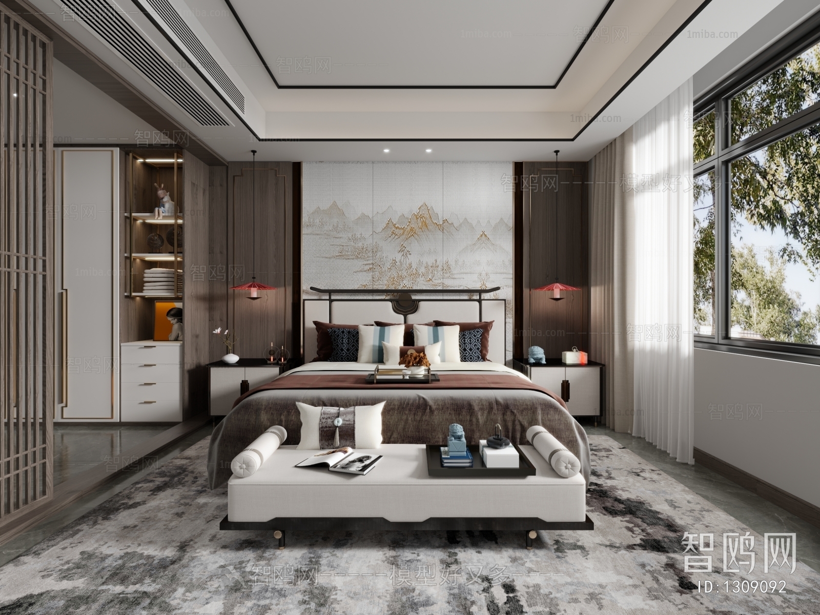 New Chinese Style Bedroom