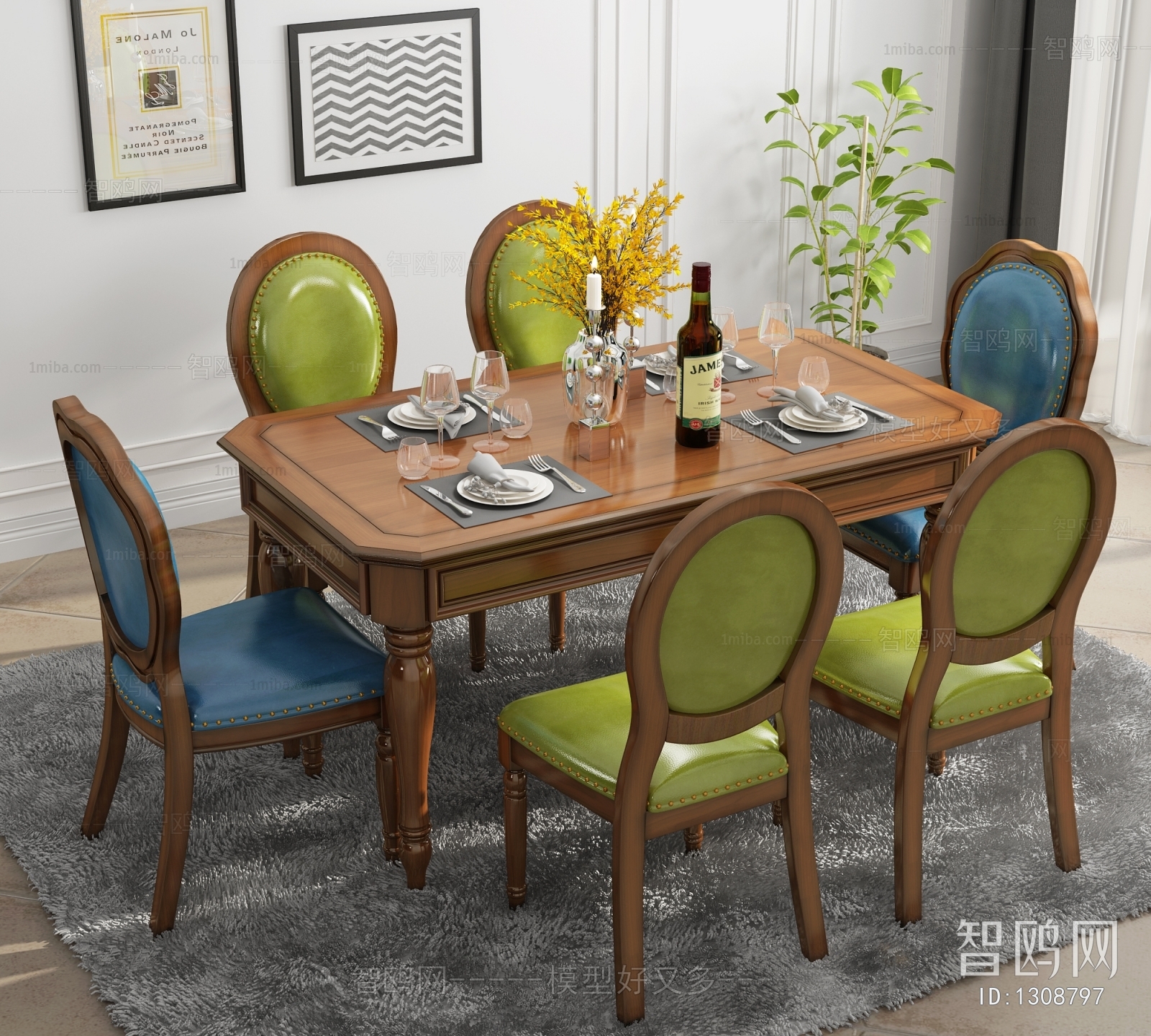 American Style Dining Table And Chairs