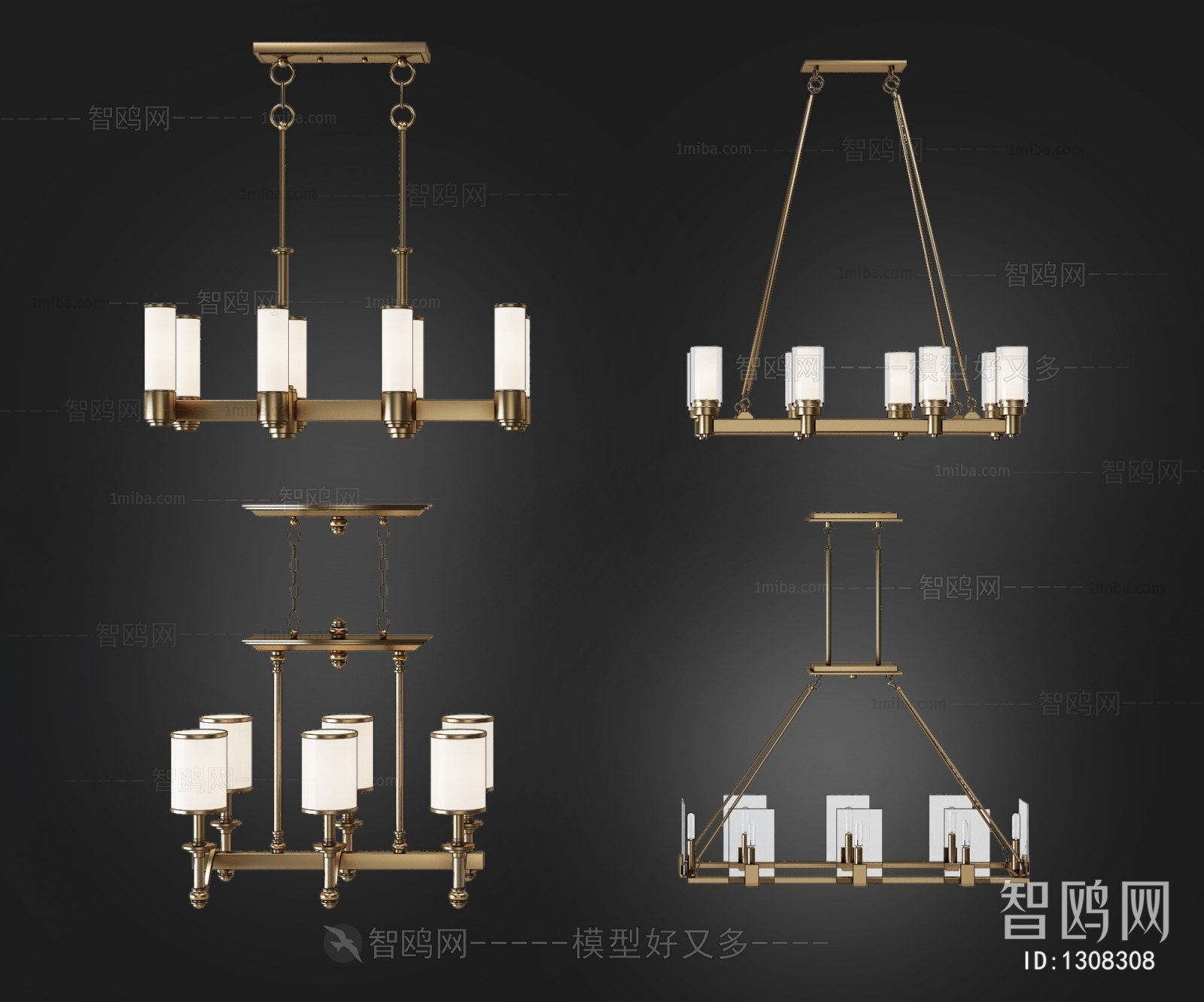 美式金属吊灯组合