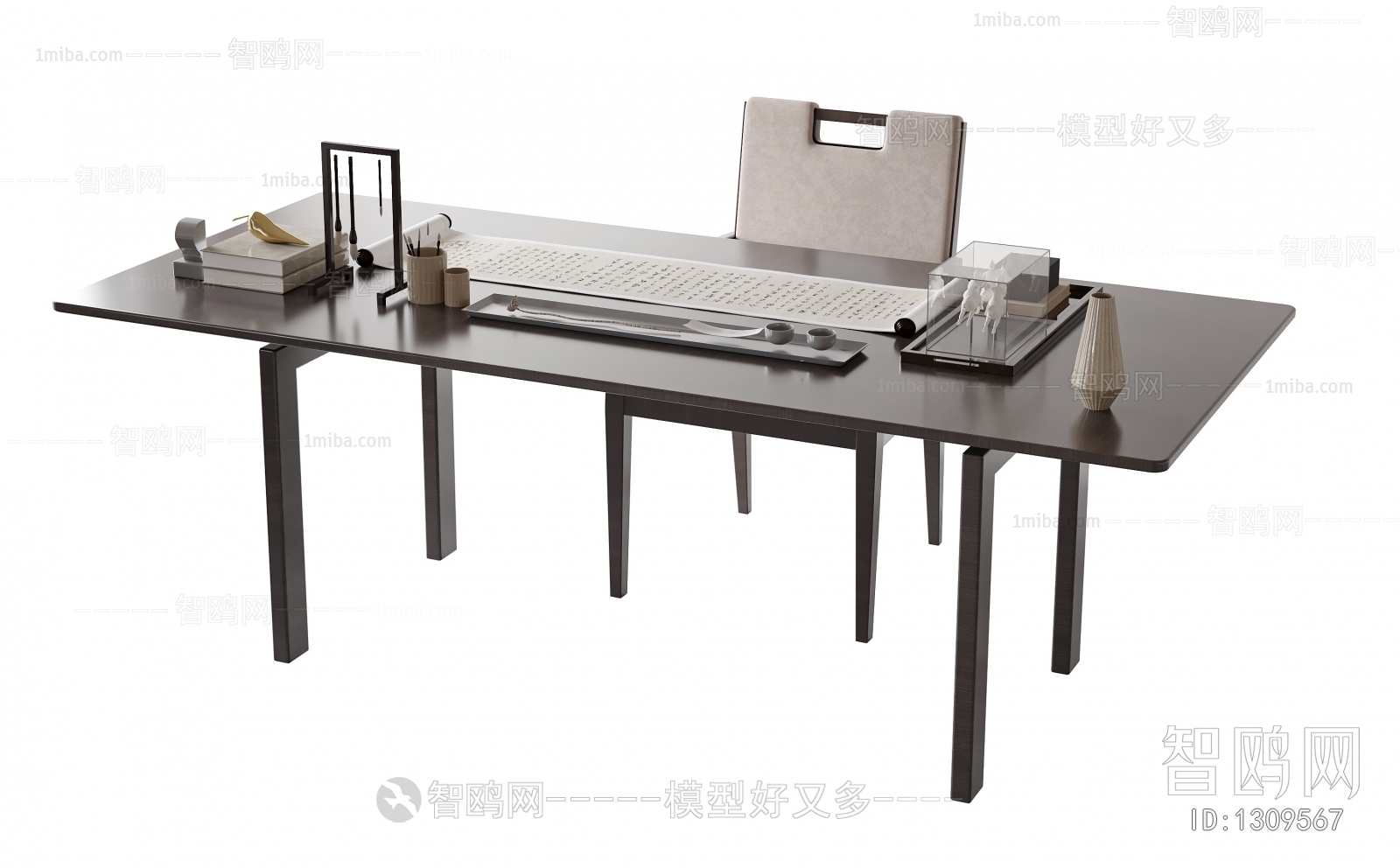 New Chinese Style Computer Desk And Chair