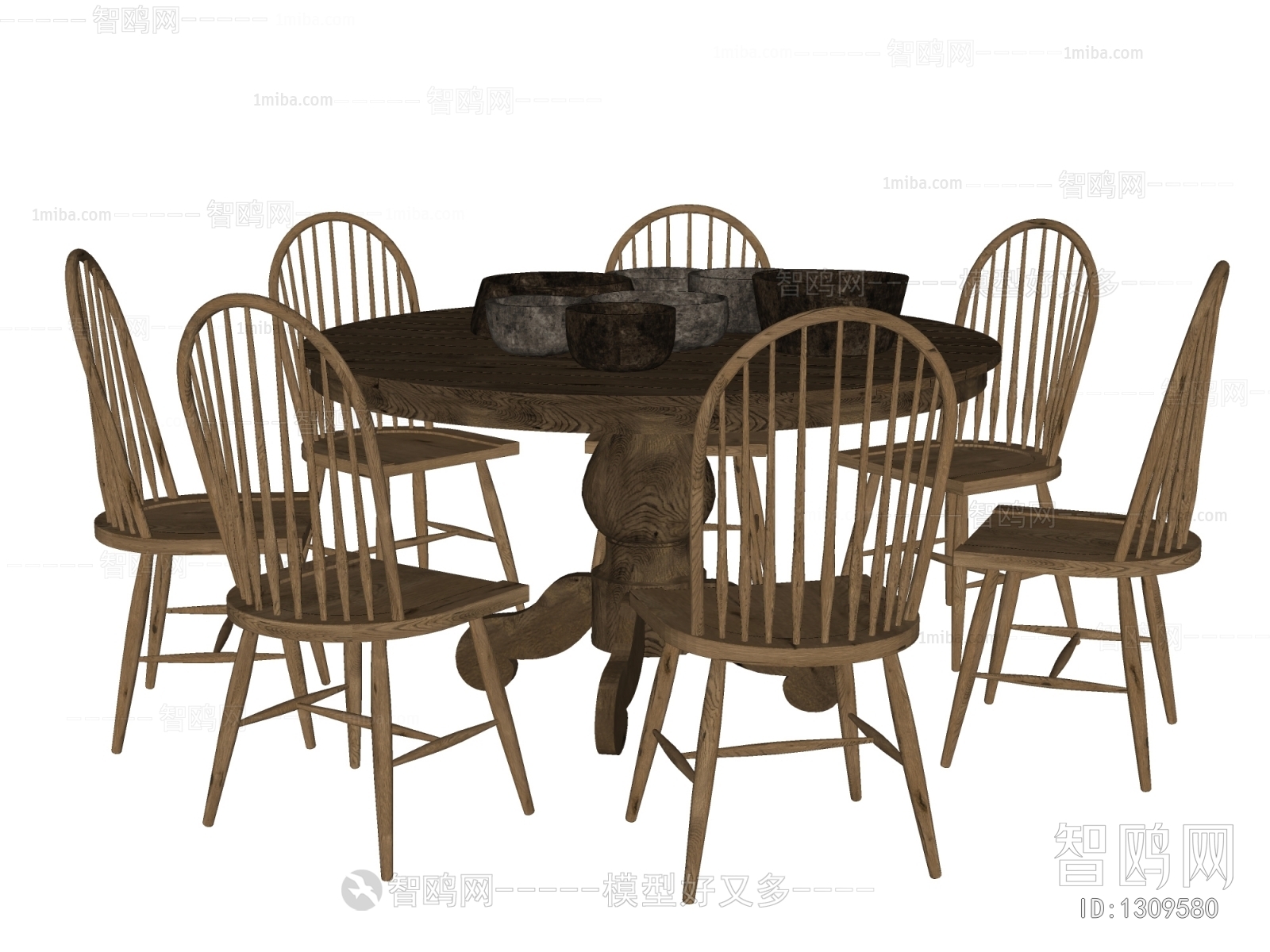 Southeast Asian Style Dining Table And Chairs