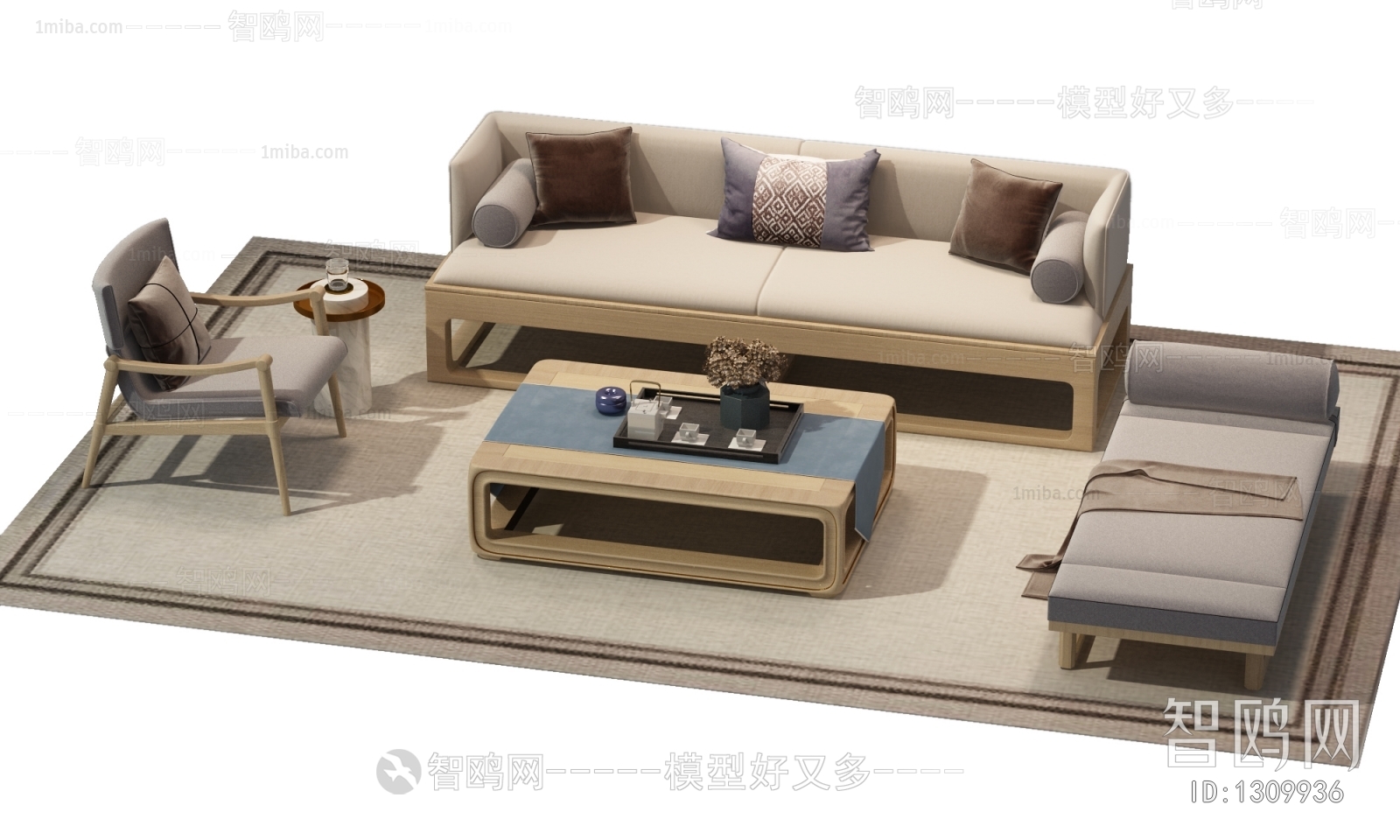 New Chinese Style Sofa Combination