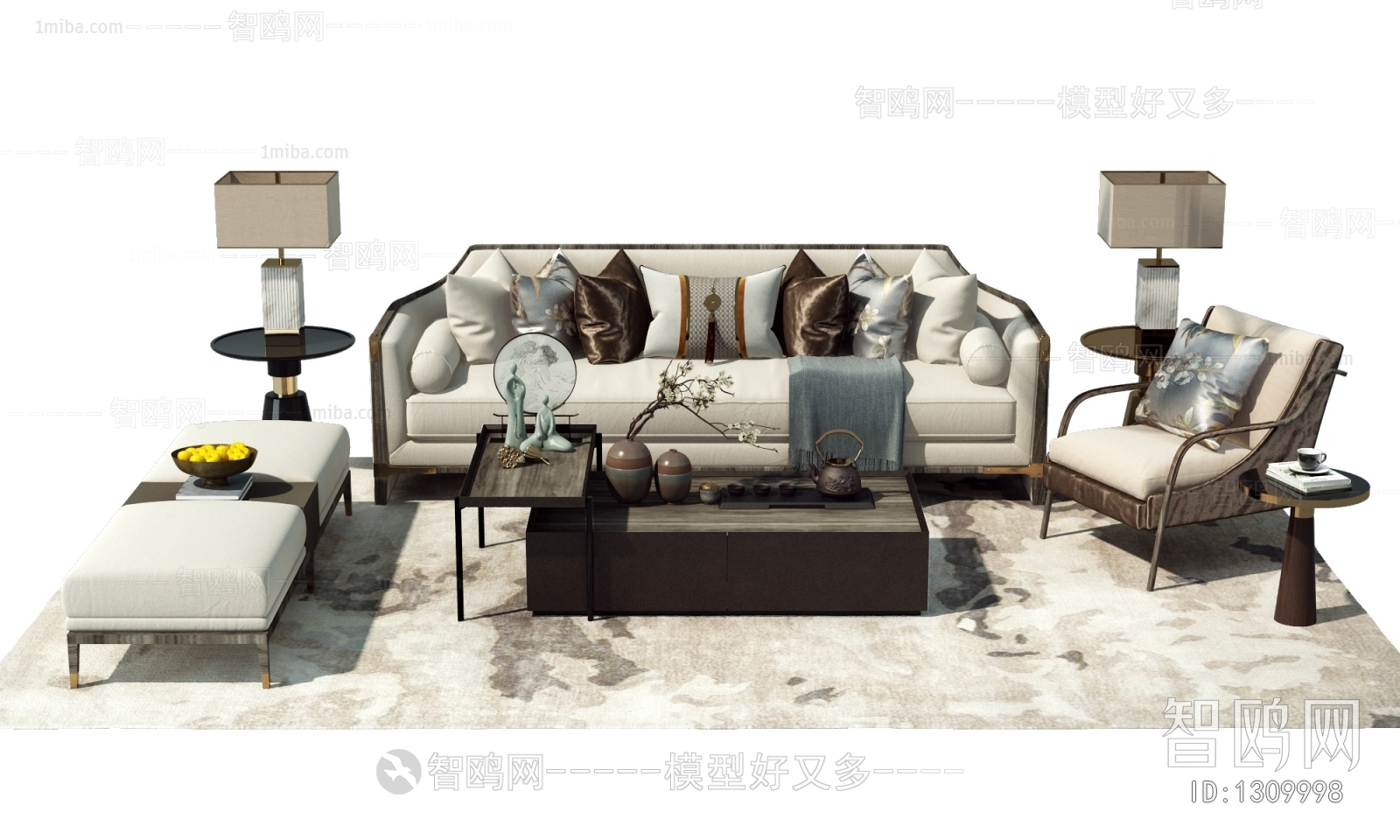 New Chinese Style Sofa Combination