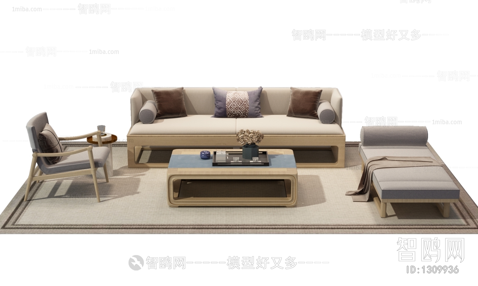 New Chinese Style Sofa Combination