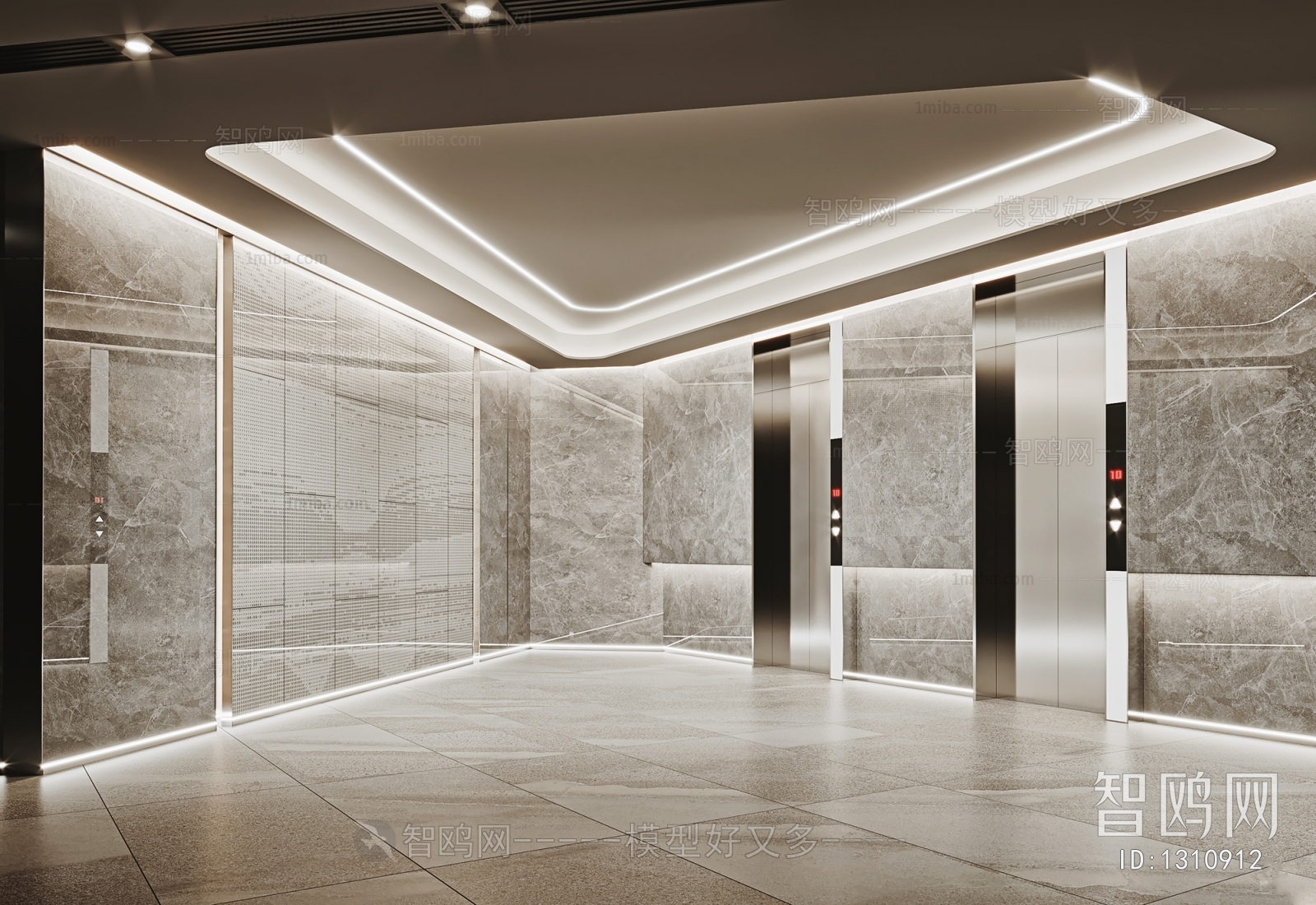 Modern Office Elevator Hall