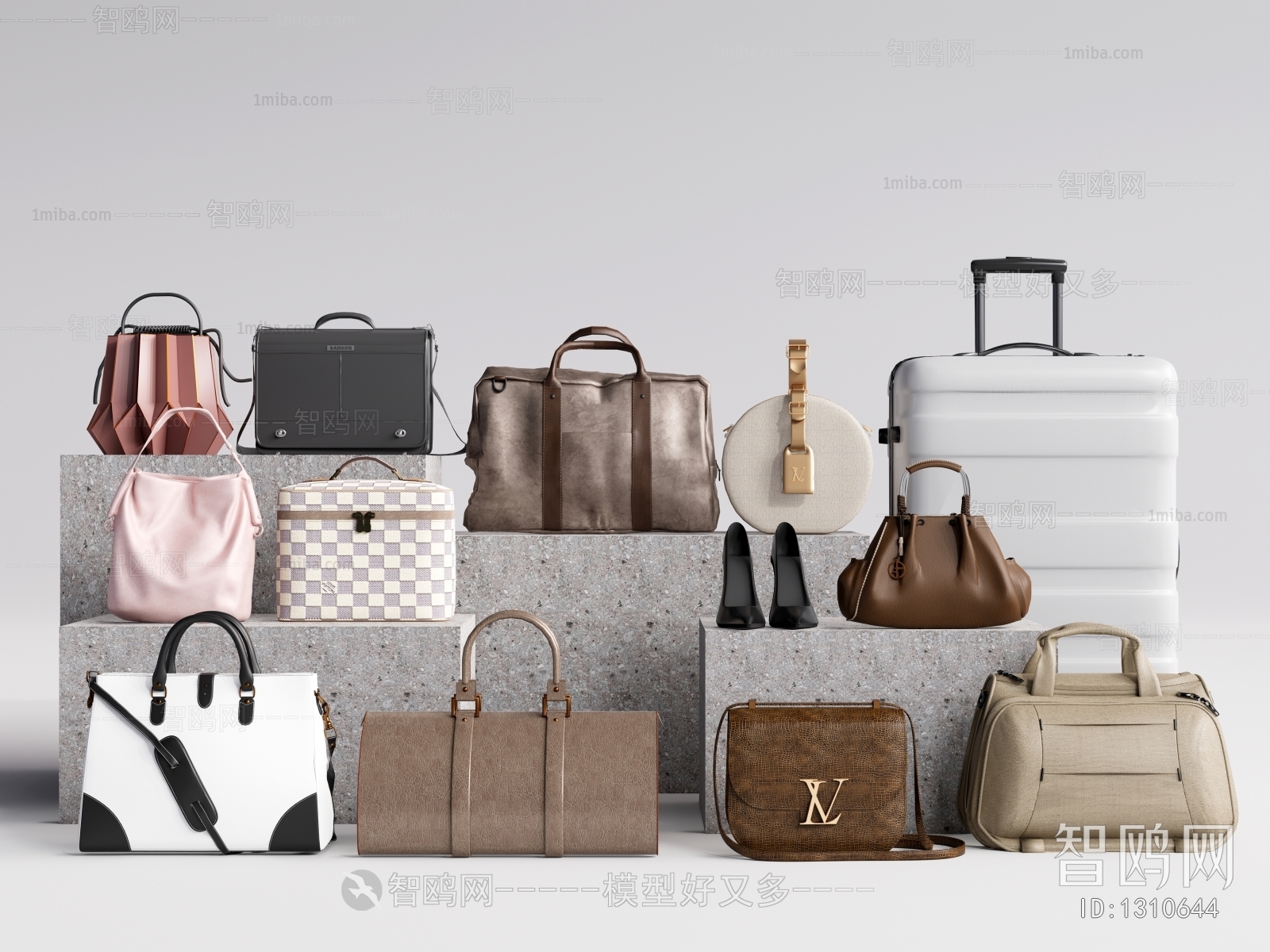 现代女士包包、行李箱组合