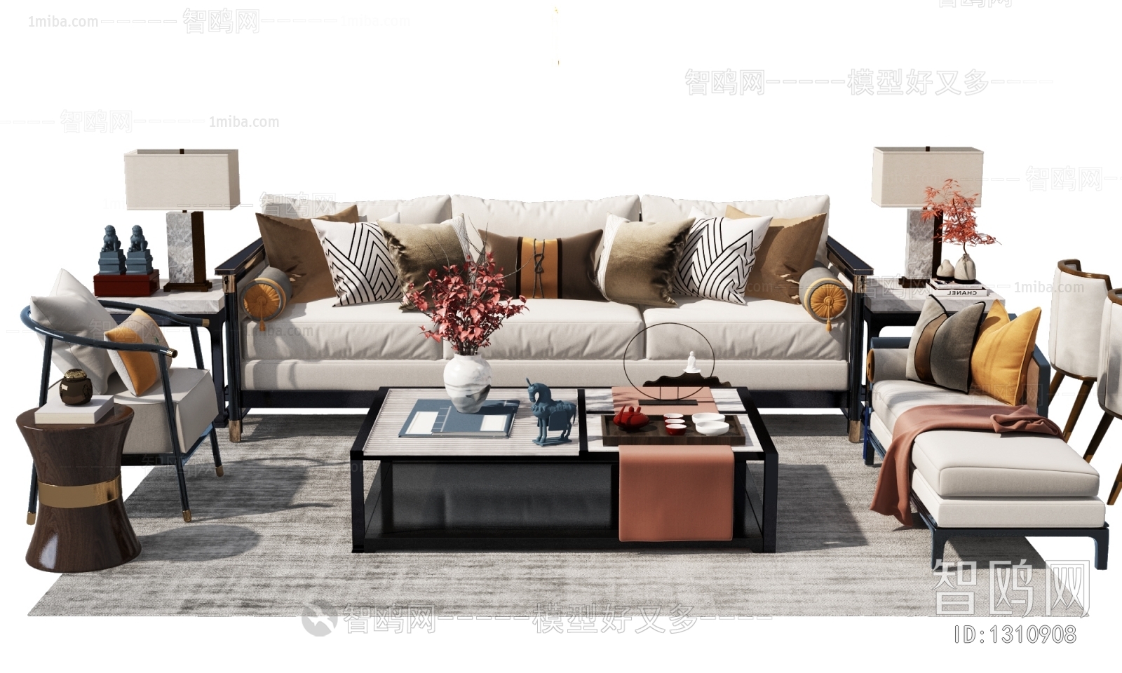 New Chinese Style Sofa Combination