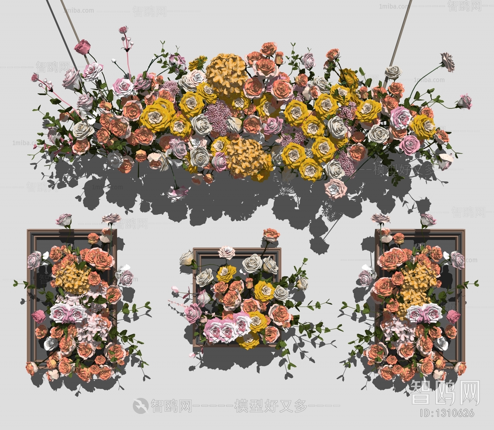 现代花艺花卉墙饰