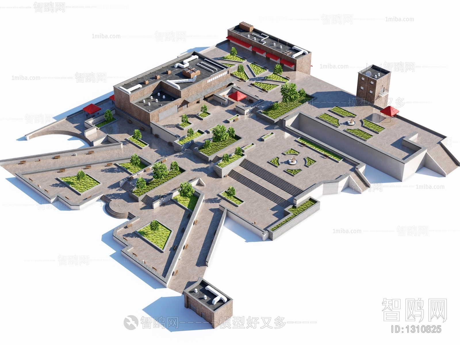 Modern Architectural Bird's-eye View Planning