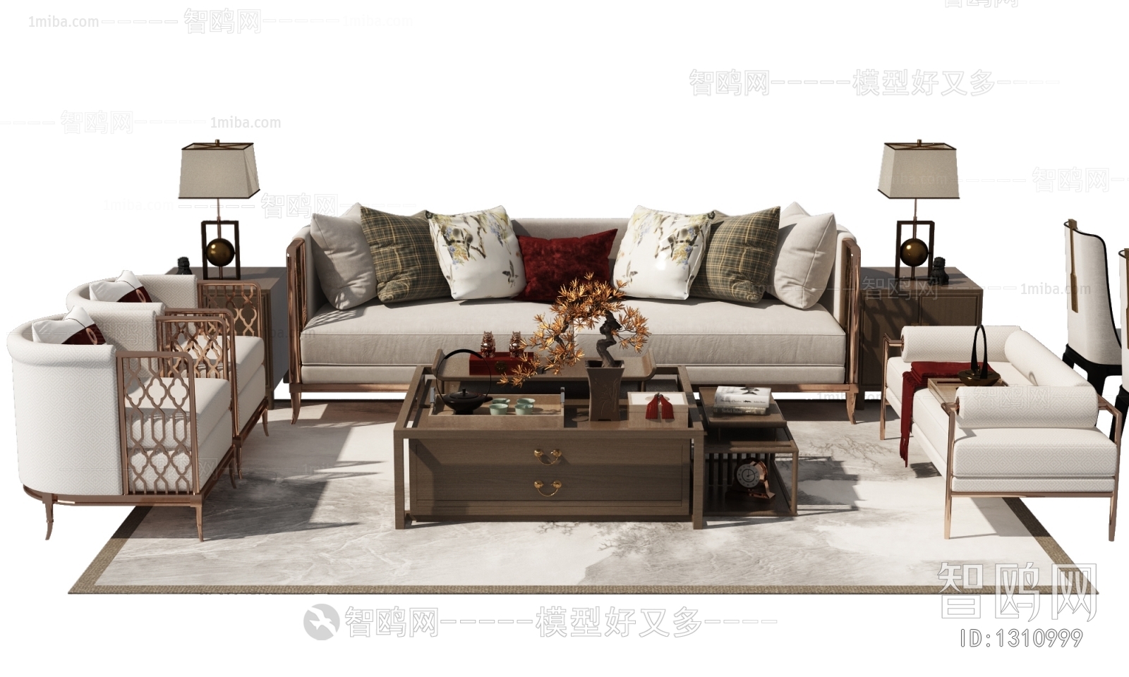 New Chinese Style Sofa Combination