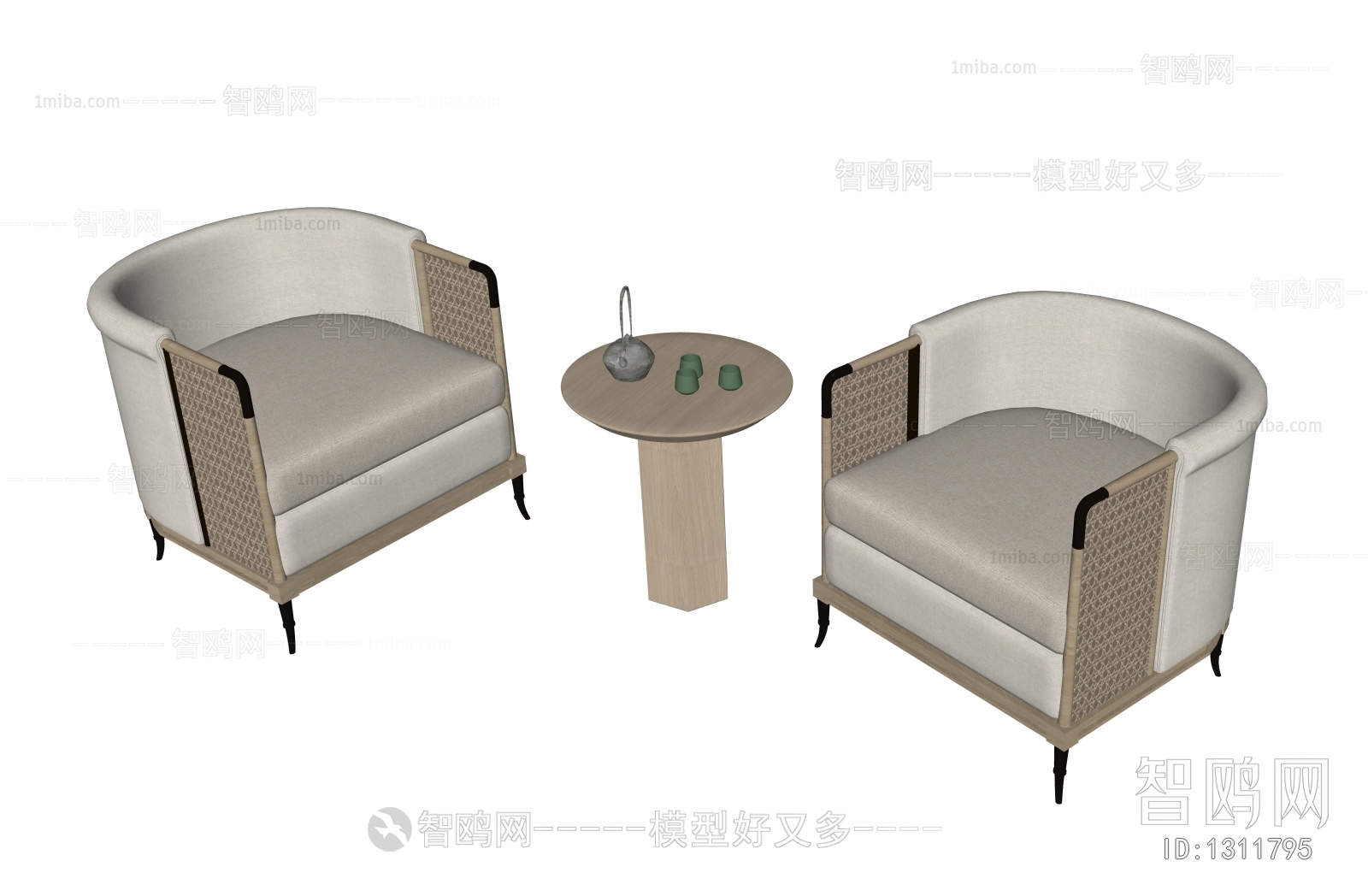 New Chinese Style Single Sofa