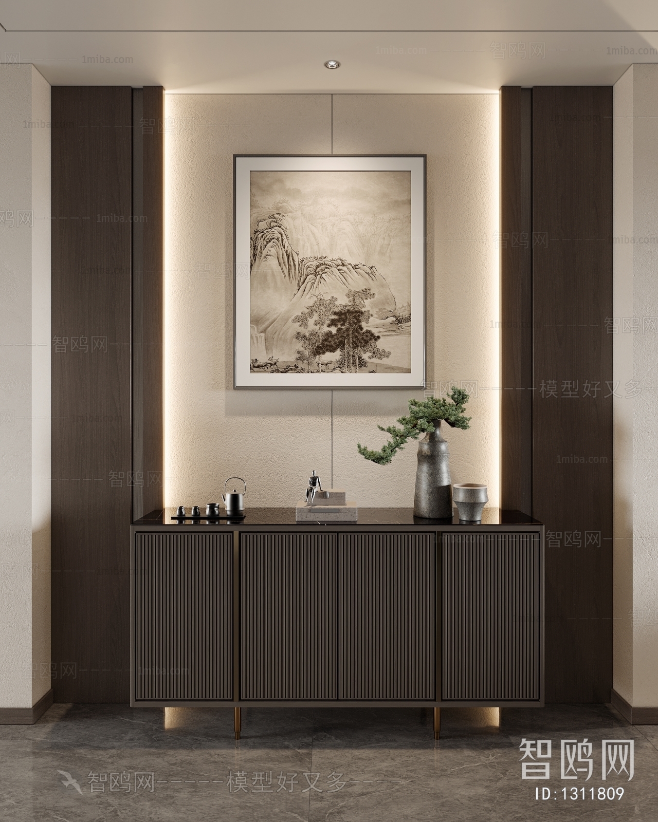 New Chinese Style Entrance Cabinet