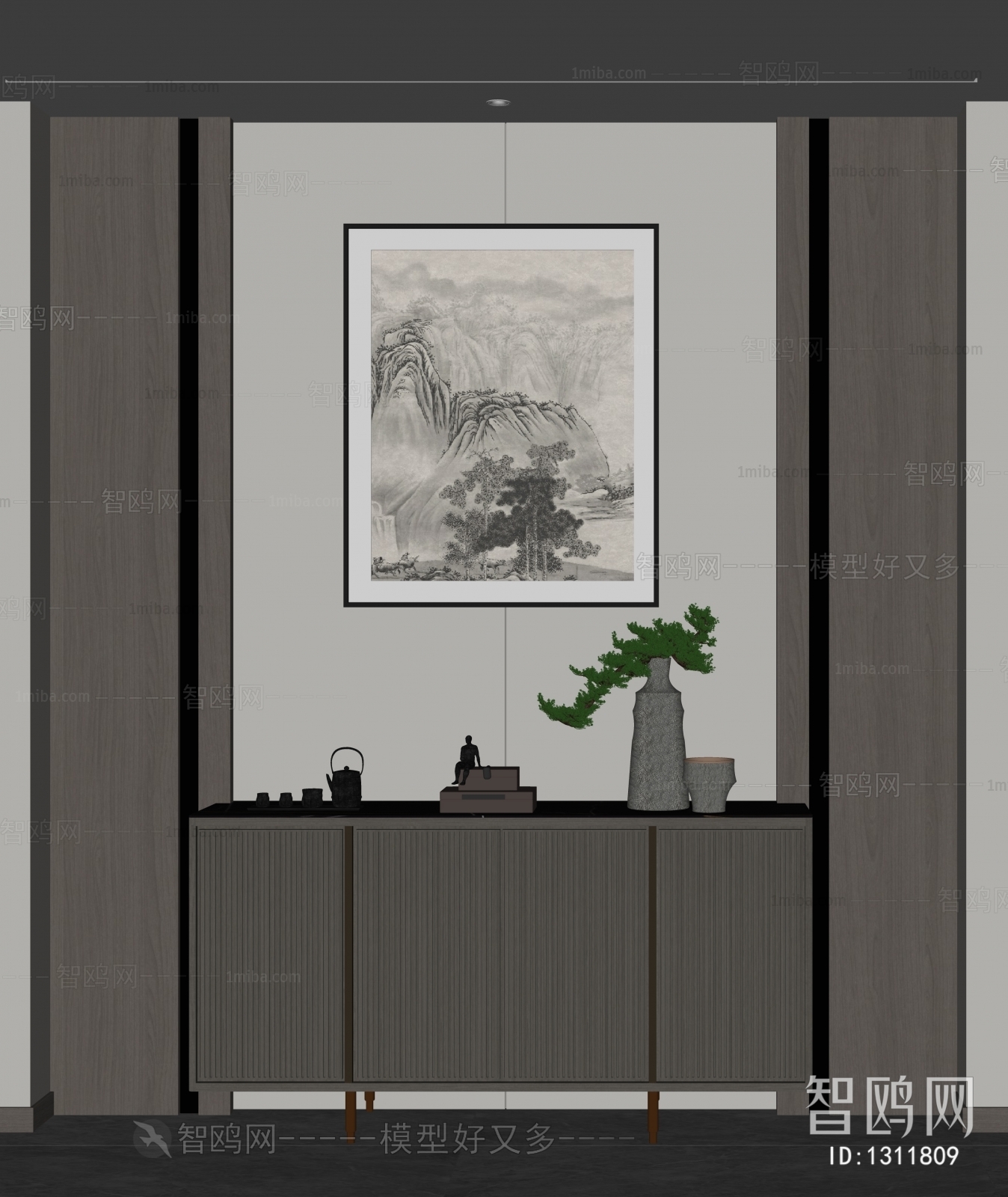 New Chinese Style Entrance Cabinet