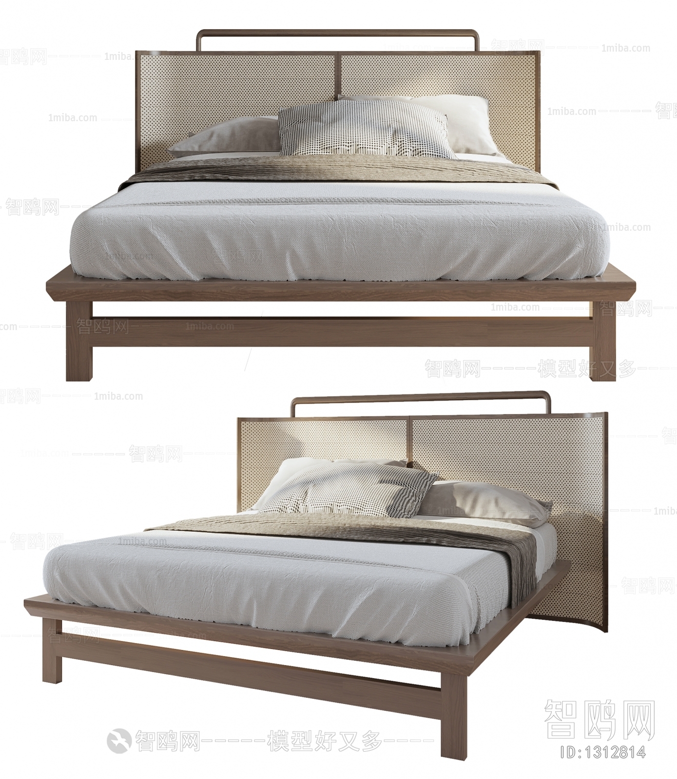 Wabi-sabi Style Double Bed