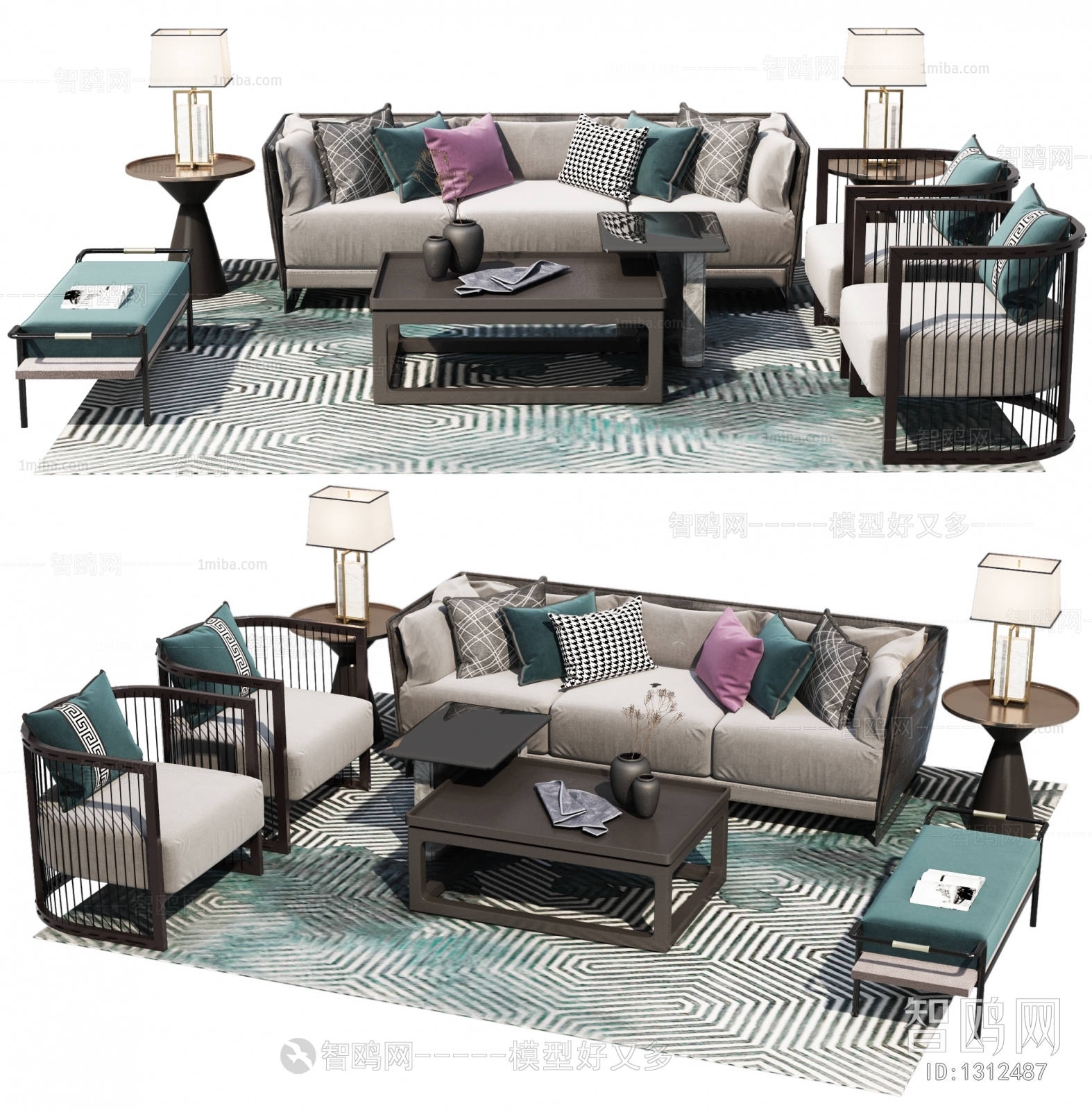 New Chinese Style Sofa Combination