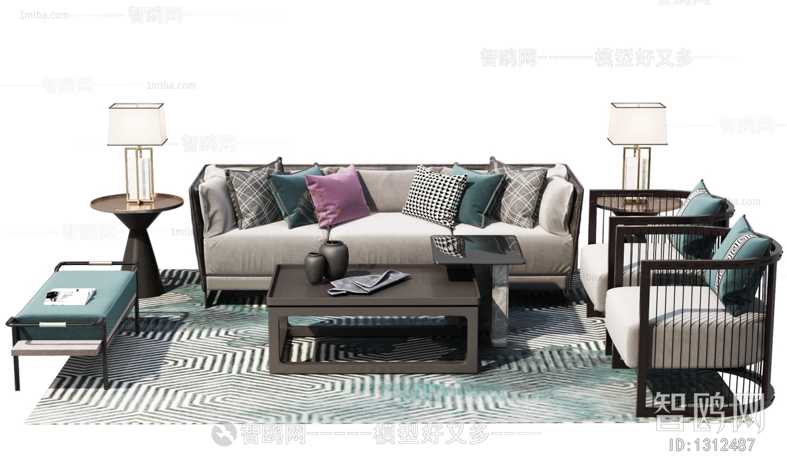 New Chinese Style Sofa Combination