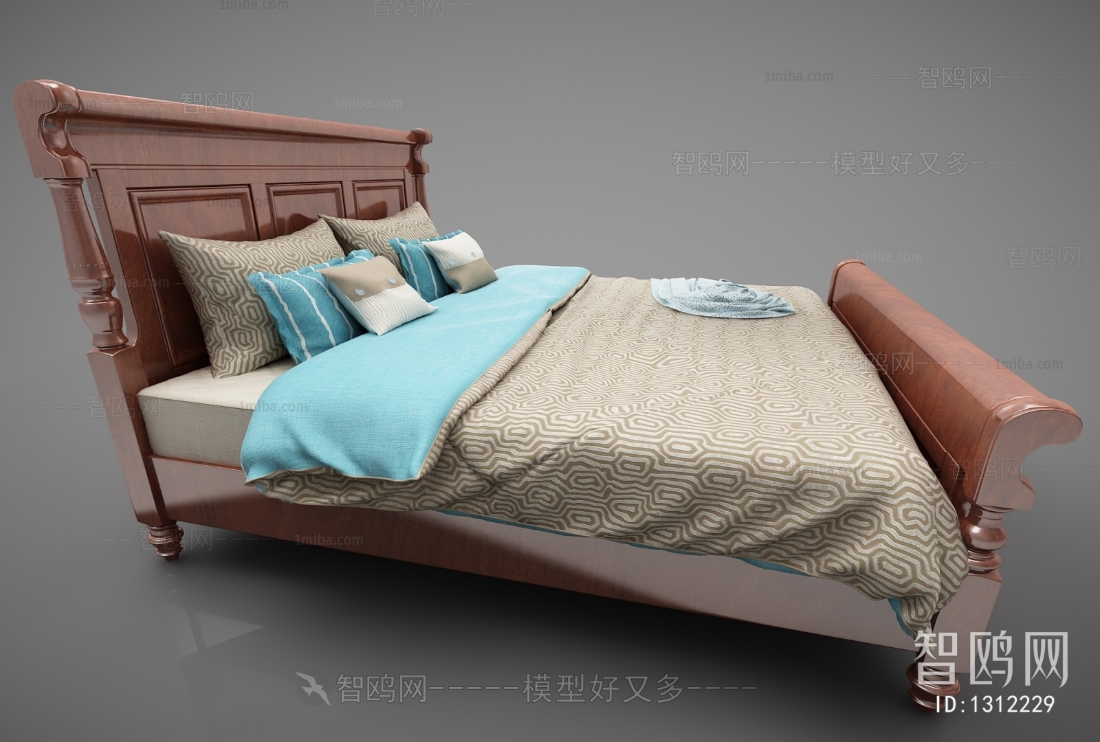 中式双人床
