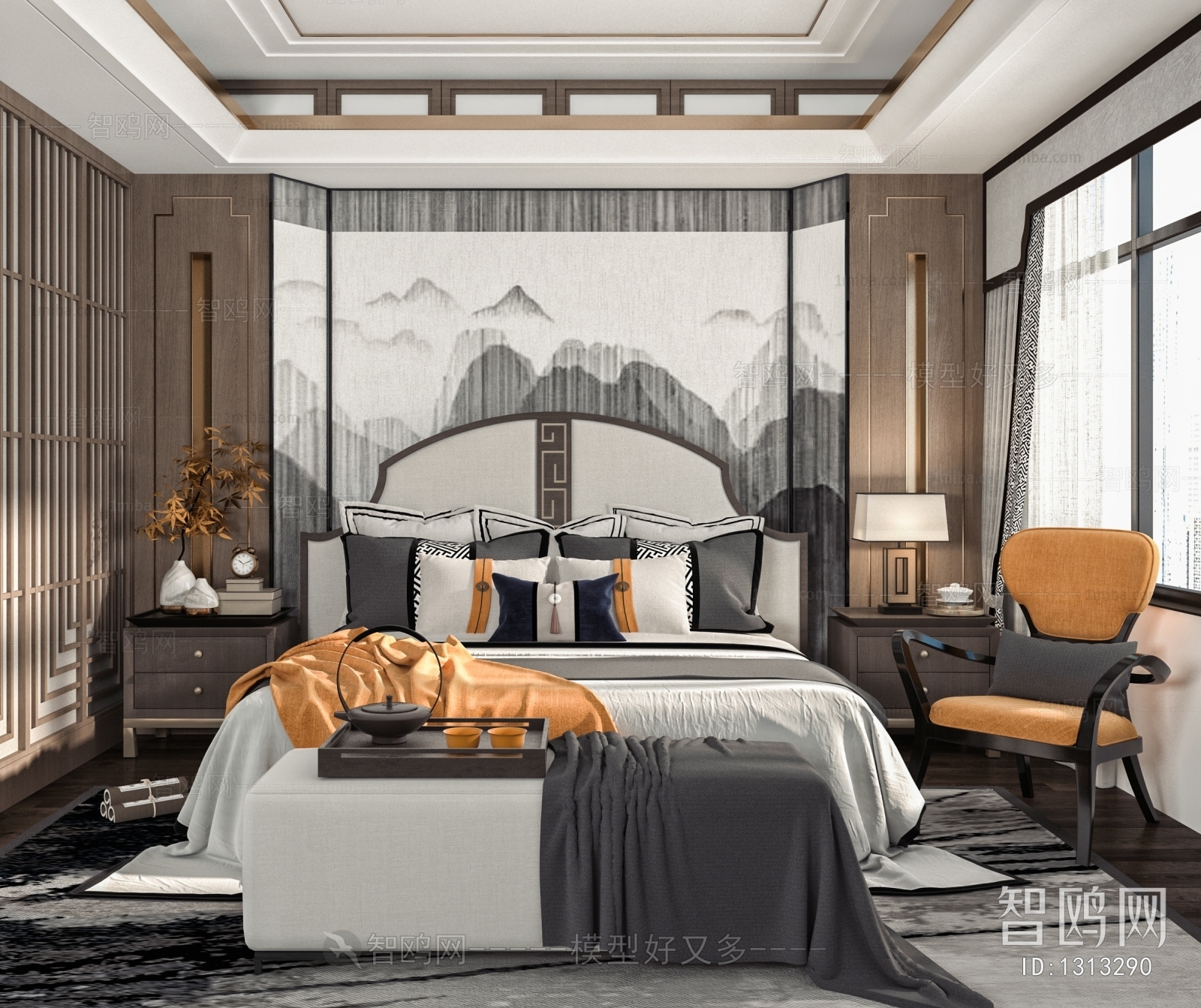 New Chinese Style Bedroom