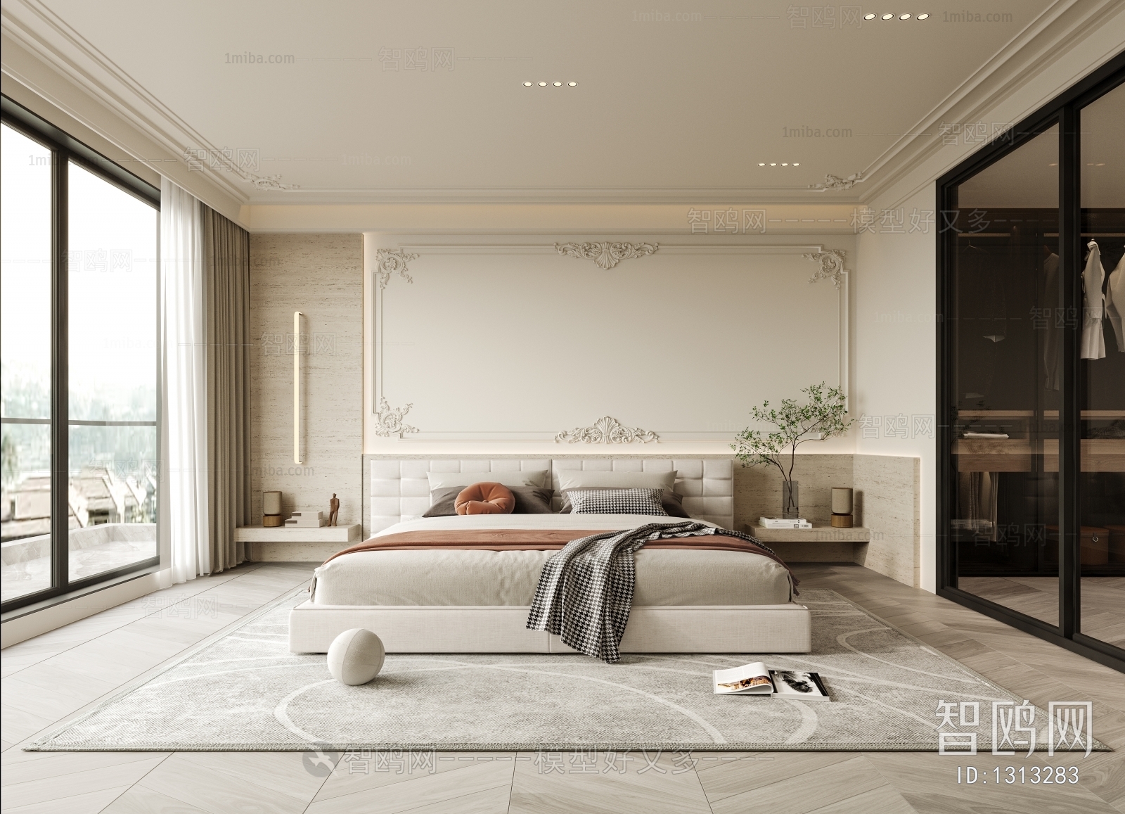 French Style Wabi-sabi Style Bedroom