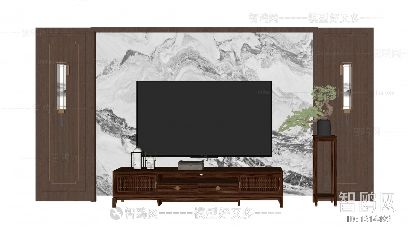 New Chinese Style TV Cabinet