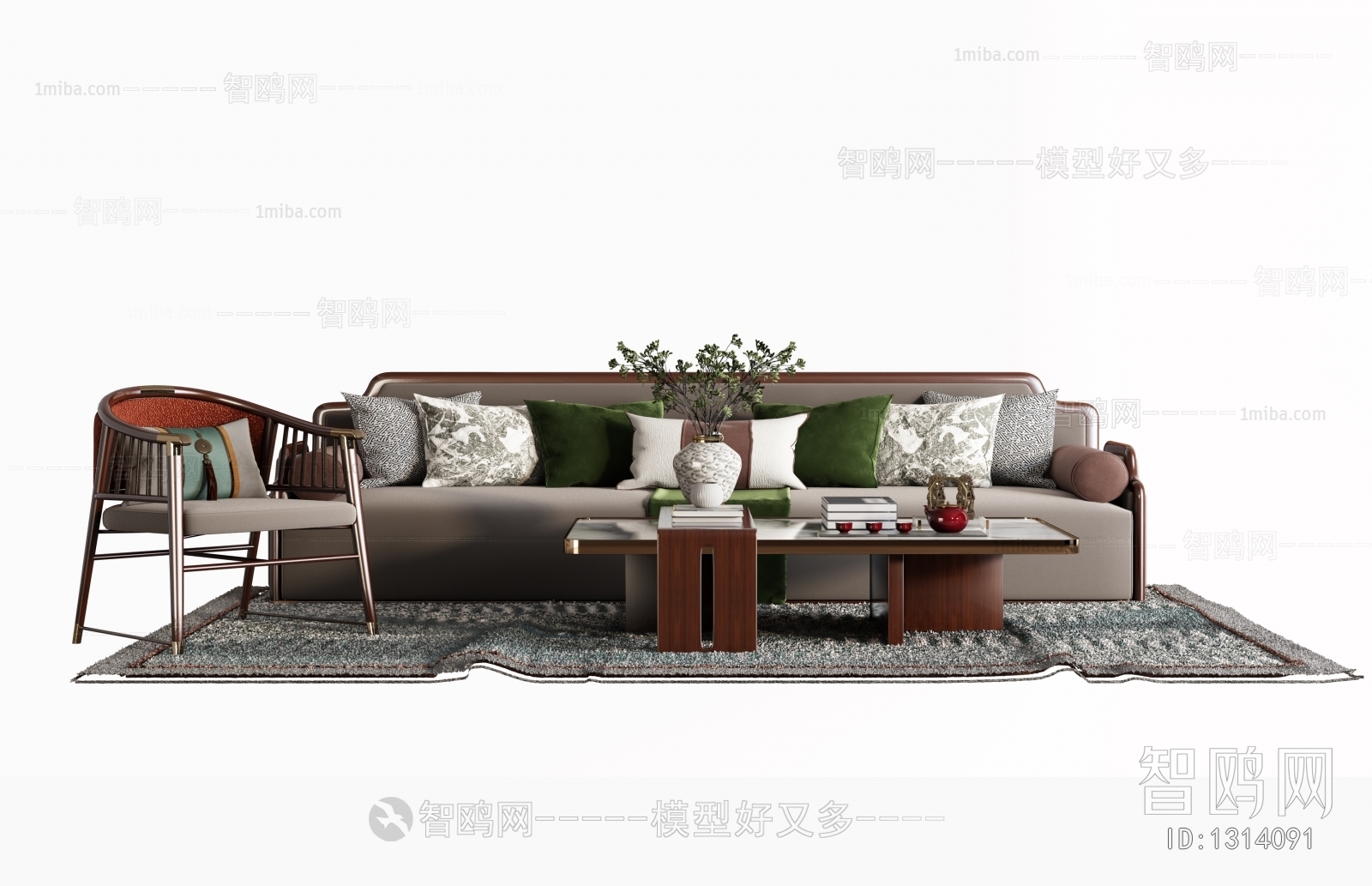 New Chinese Style Sofa Combination