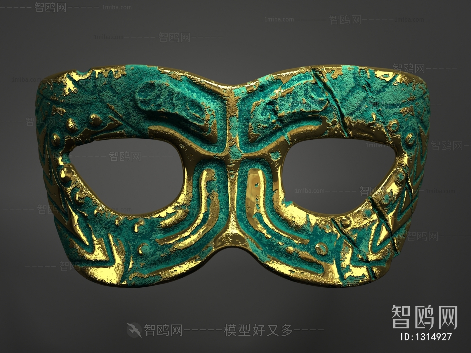 中式黄金青铜面具