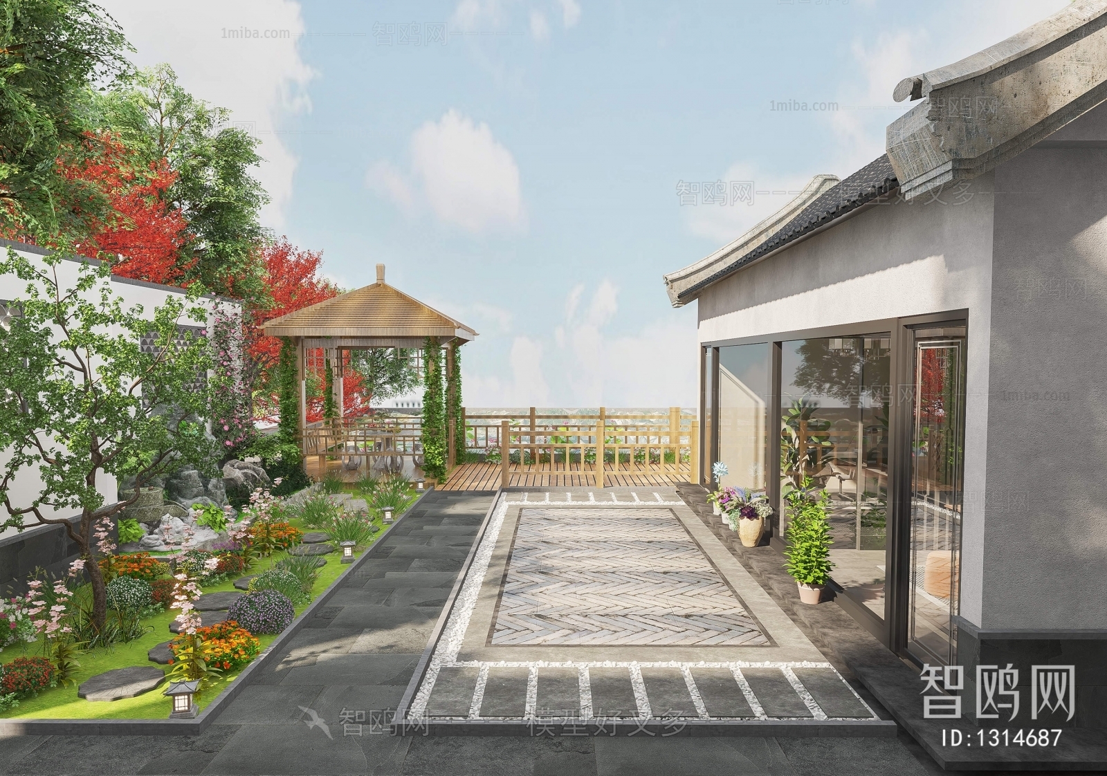 New Chinese Style Courtyard/landscape