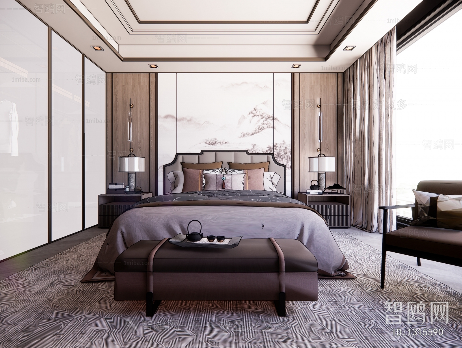 New Chinese Style Bedroom