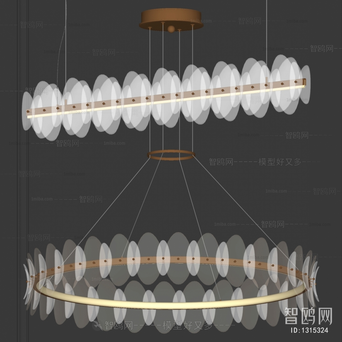 现代玻璃吊灯组合