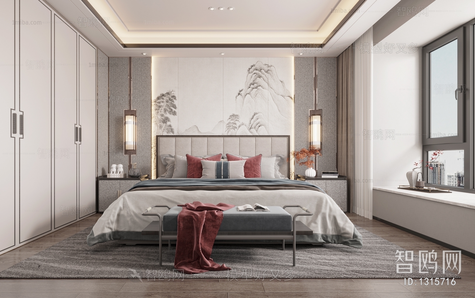 New Chinese Style Bedroom