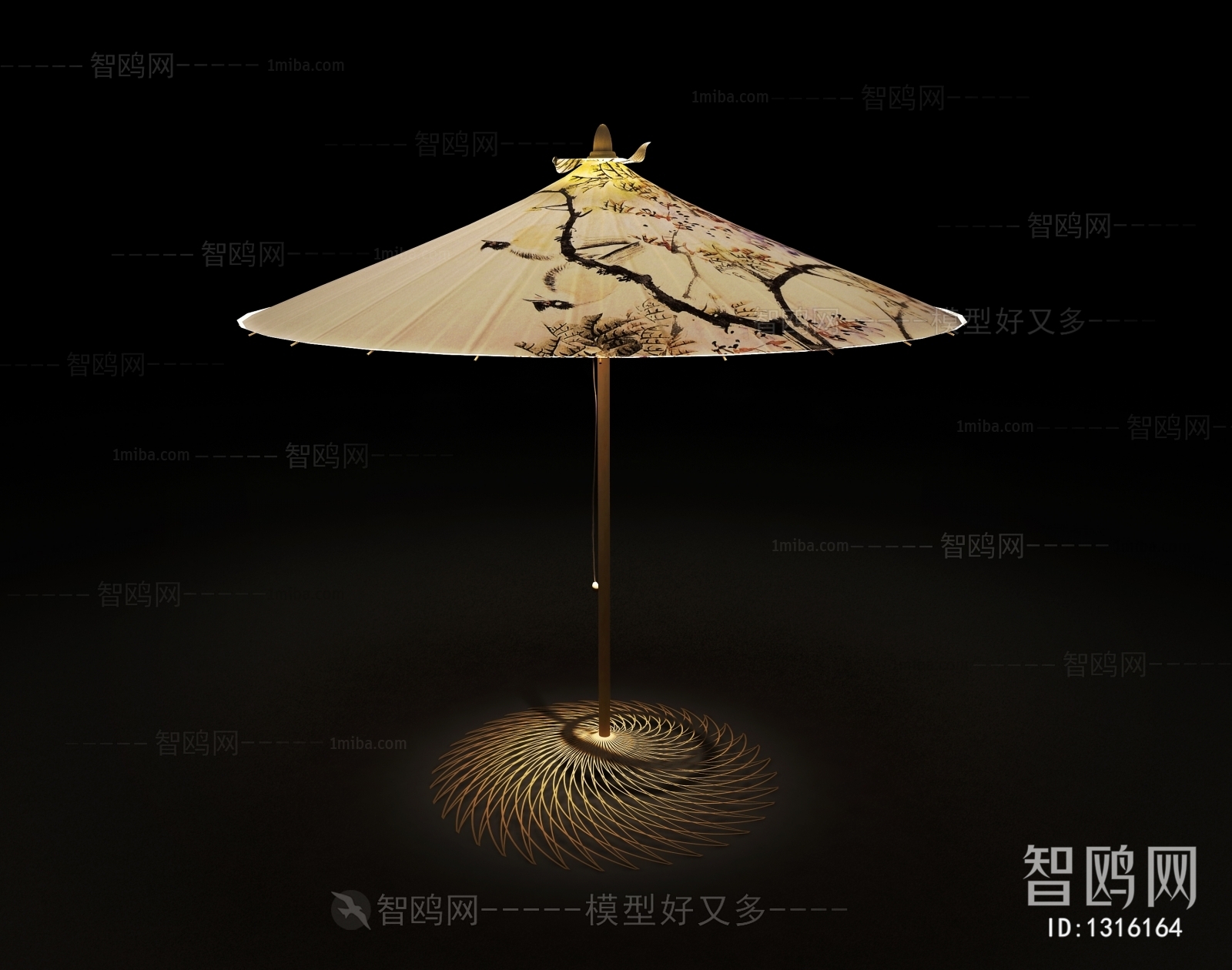 中式油纸伞台灯