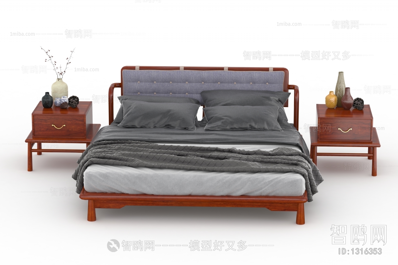 New Chinese Style Double Bed